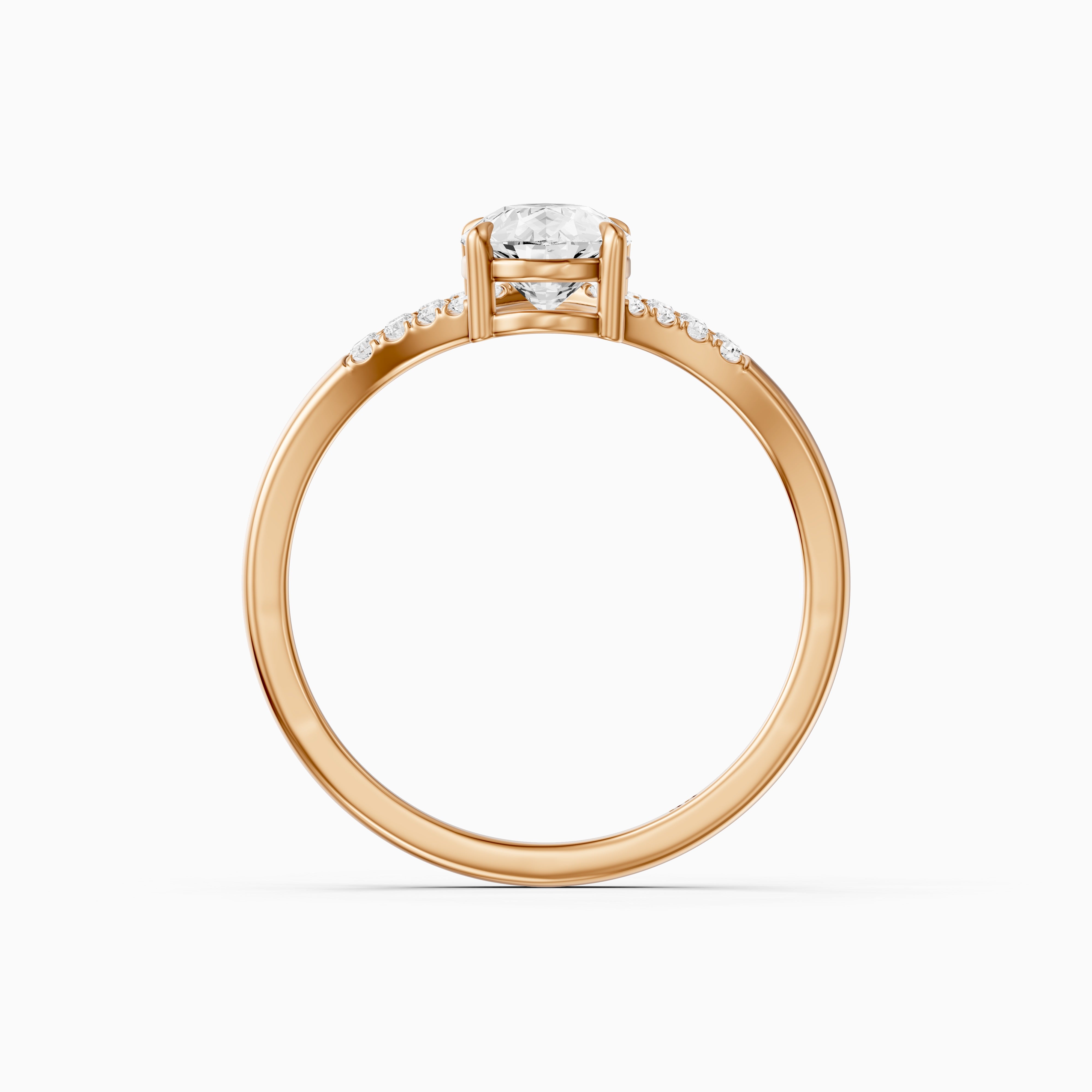 Emerson Pear Cut Split Shank Moissanite Diamond Engagement Ring