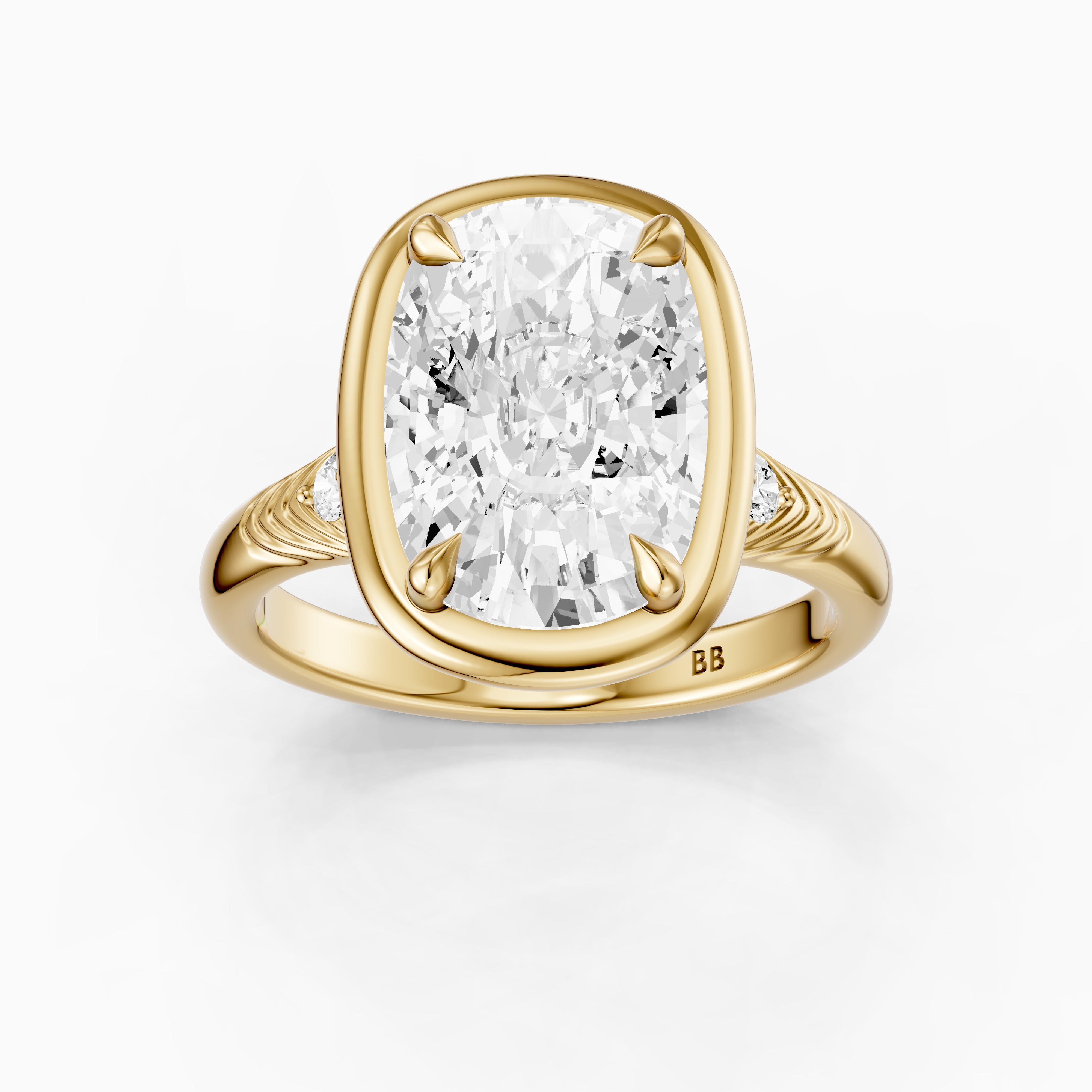 Emersyn Vintage Inspired Elongated Cushion Cut Bezel Prong Set Lab Grown Diamond Ring