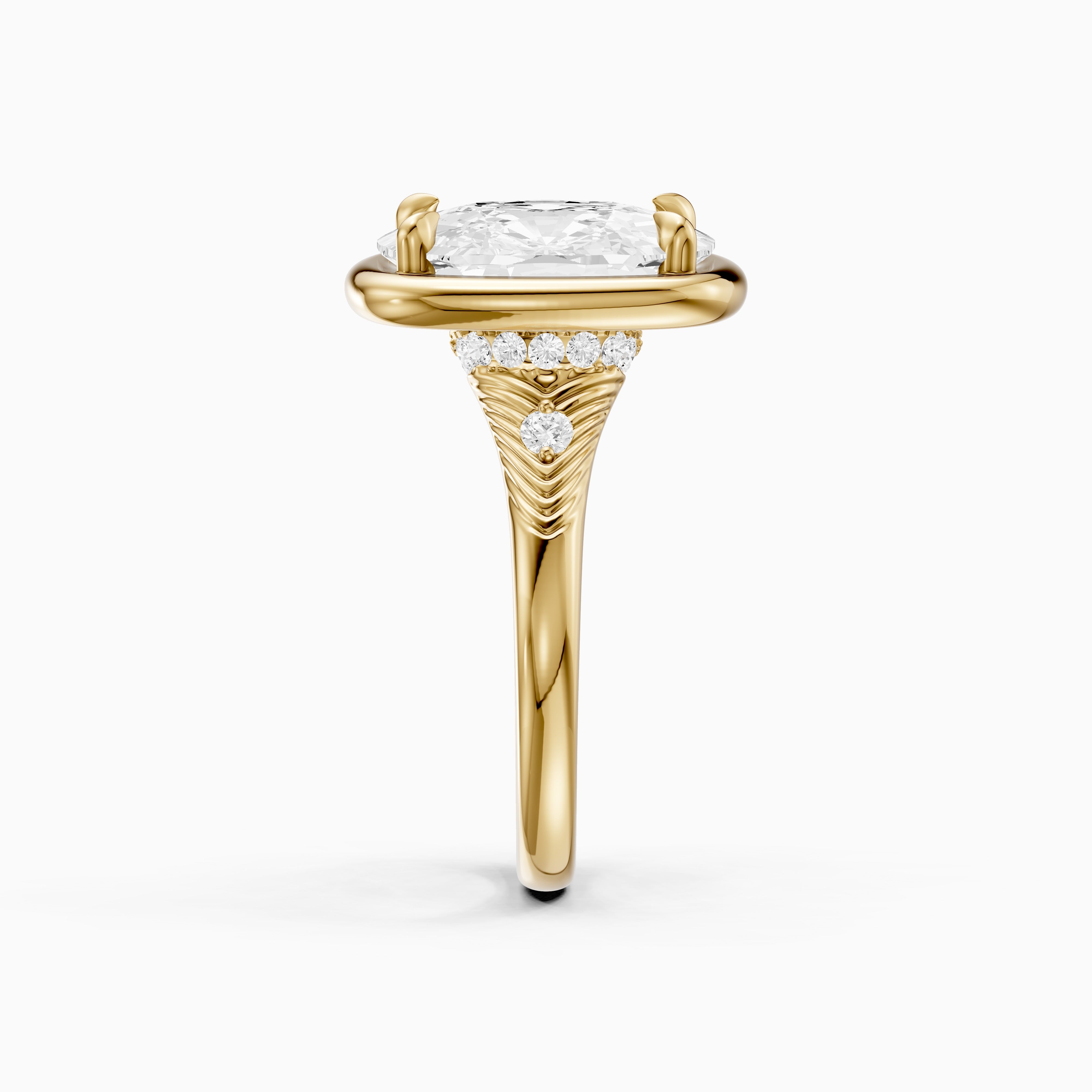 Emersyn Vintage Inspired Elongated Cushion Cut Bezel Prong Set Lab Grown Diamond Ring
