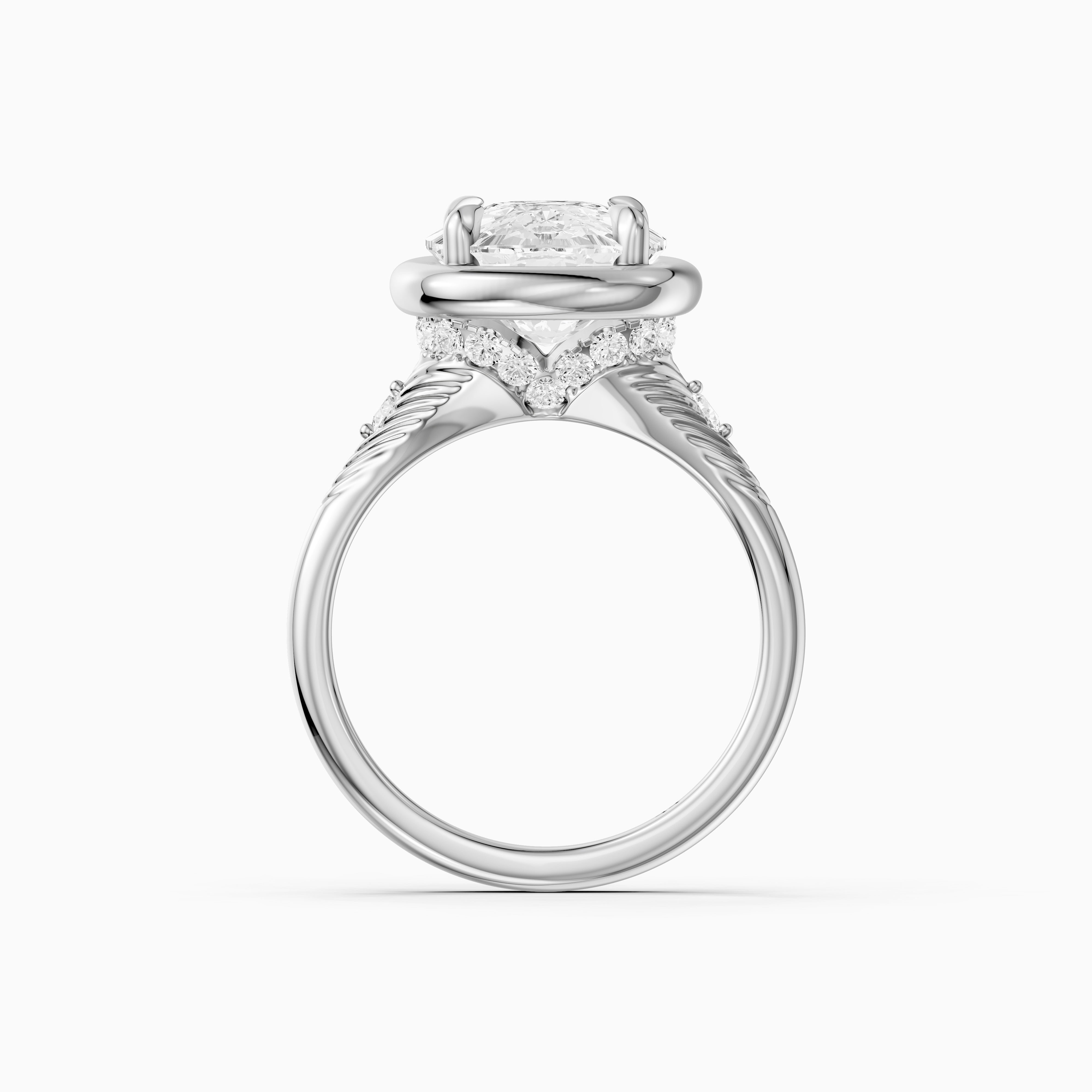Emersyn Vintage Inspired Elongated Cushion Cut Bezel Prong Set Lab Grown Diamond Ring