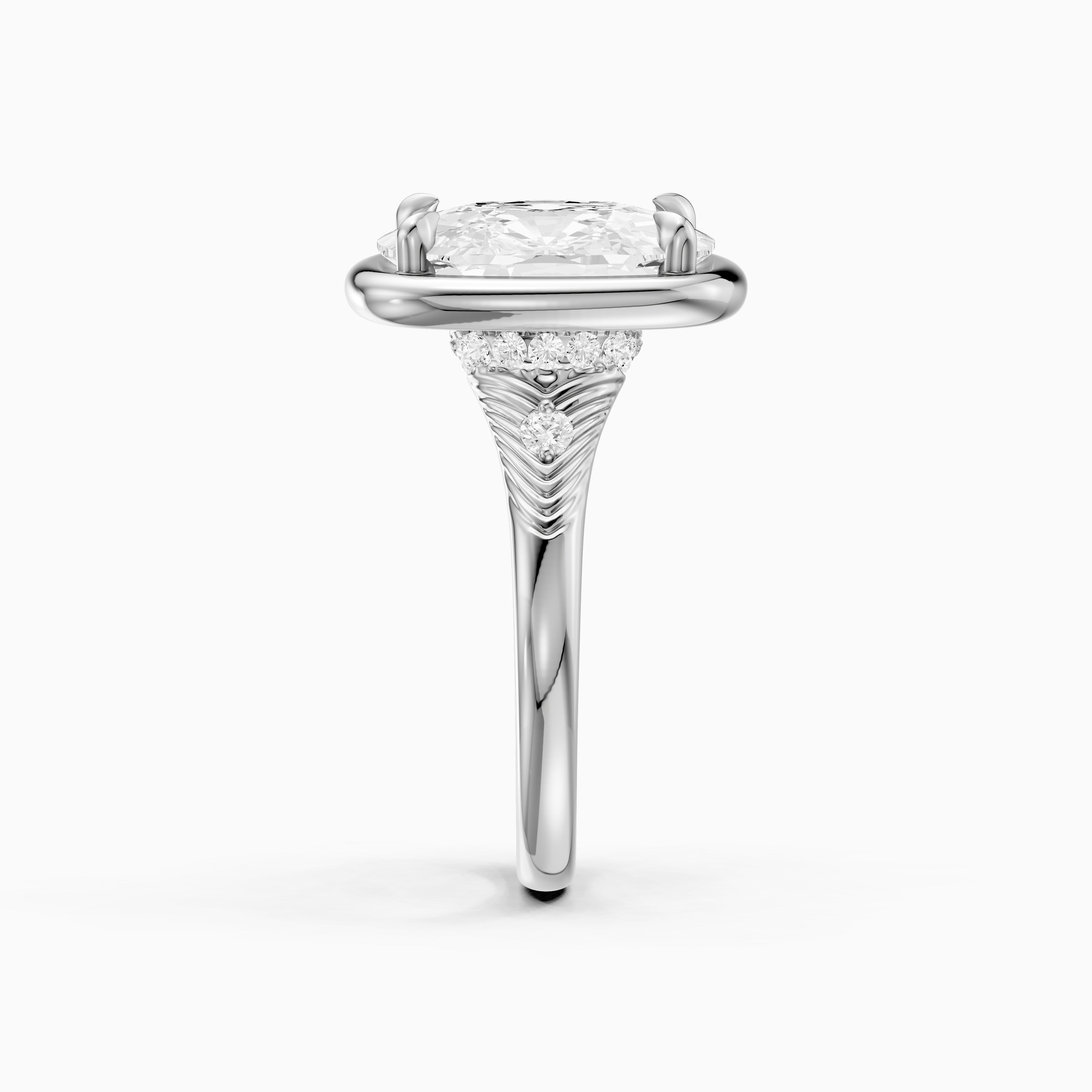 Emersyn Vintage Inspired Elongated Cushion Cut Bezel Prong Set Lab Grown Diamond Ring
