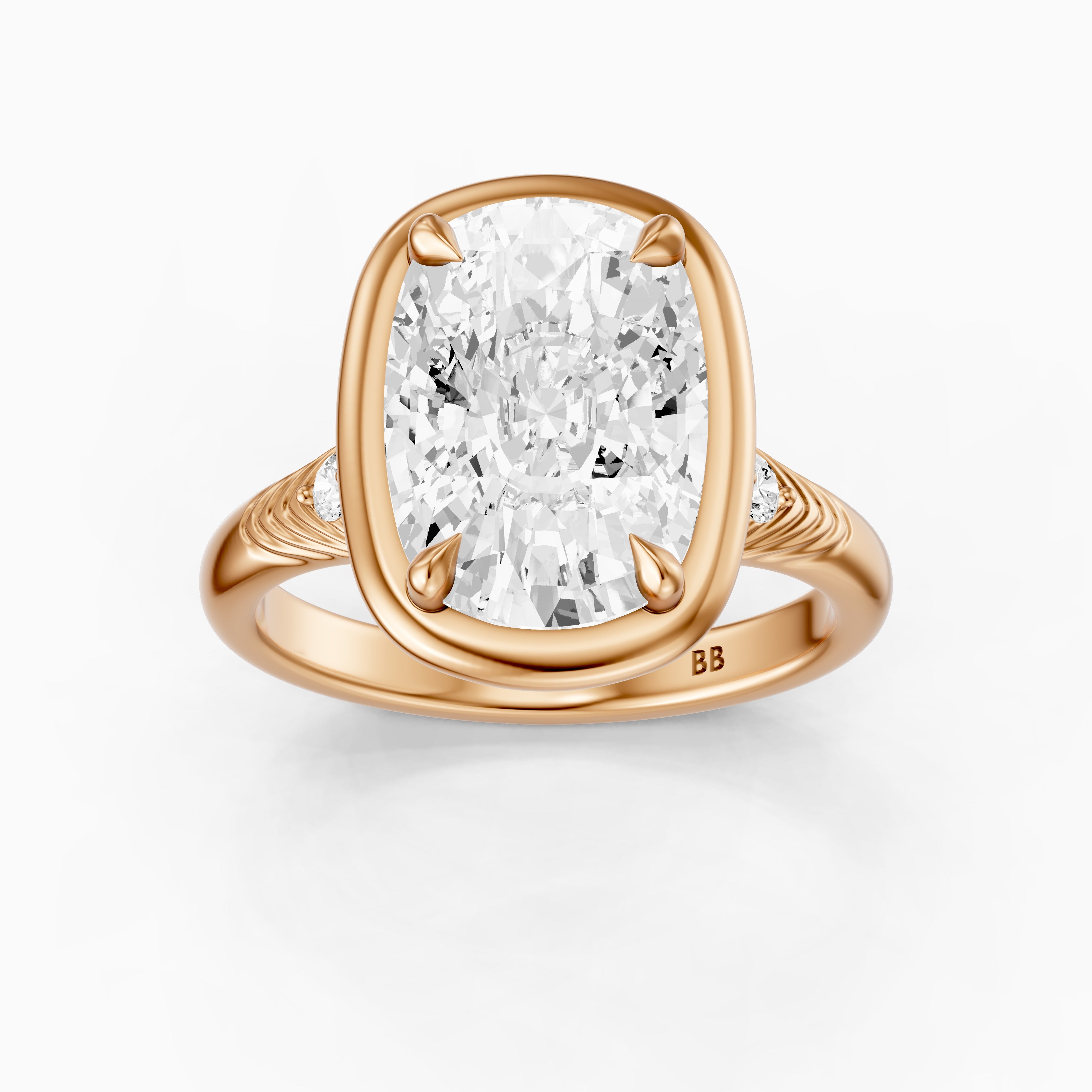 Emersyn Vintage Inspired Elongated Cushion Cut Bezel Prong Set Lab Grown Diamond Ring