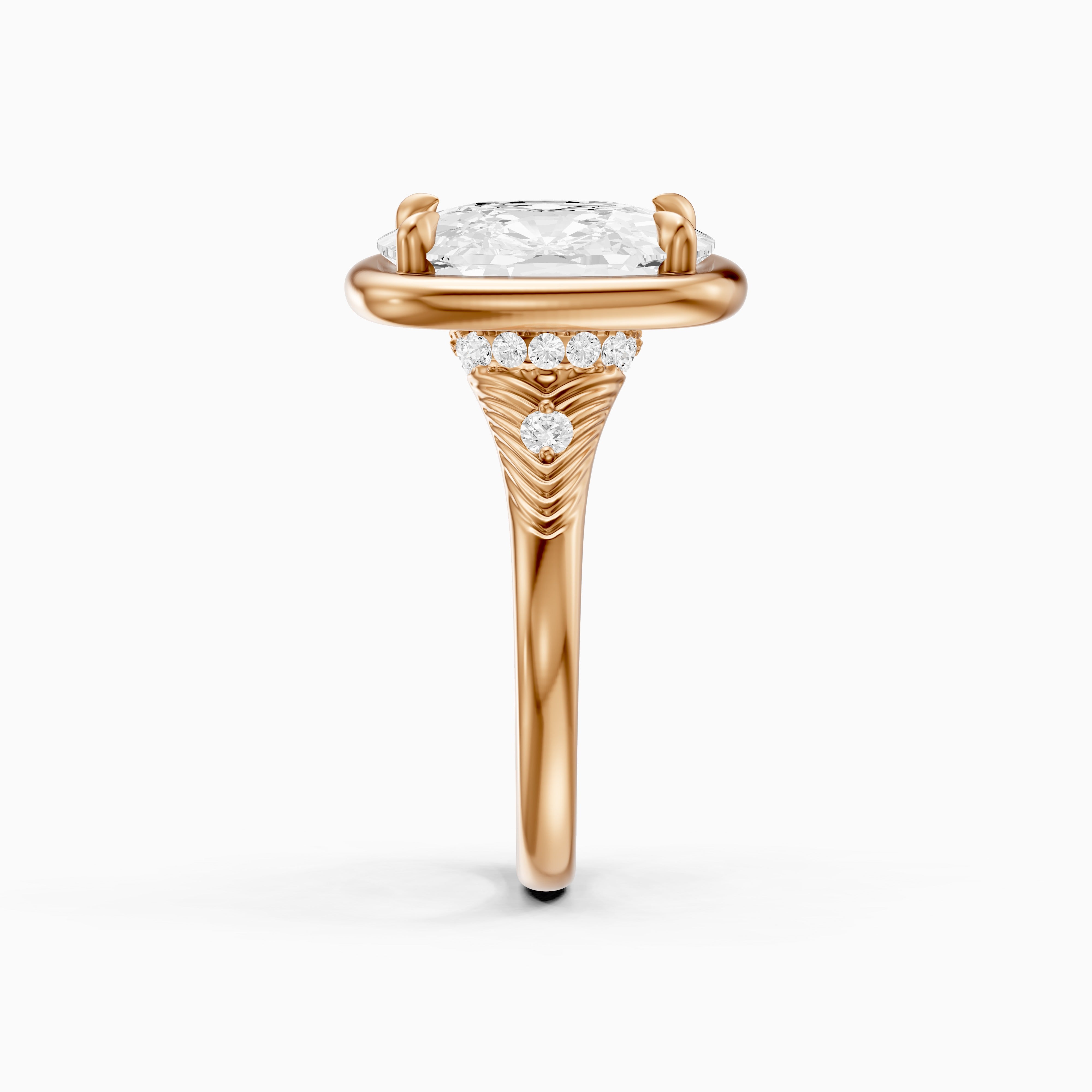 Emersyn Vintage Inspired Elongated Cushion Cut Bezel Prong Set Lab Grown Diamond Ring