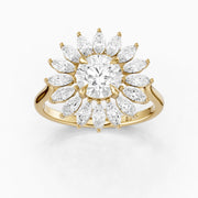 Elsie Floral Halo Round Cut Lab Grown Diamond Ring
