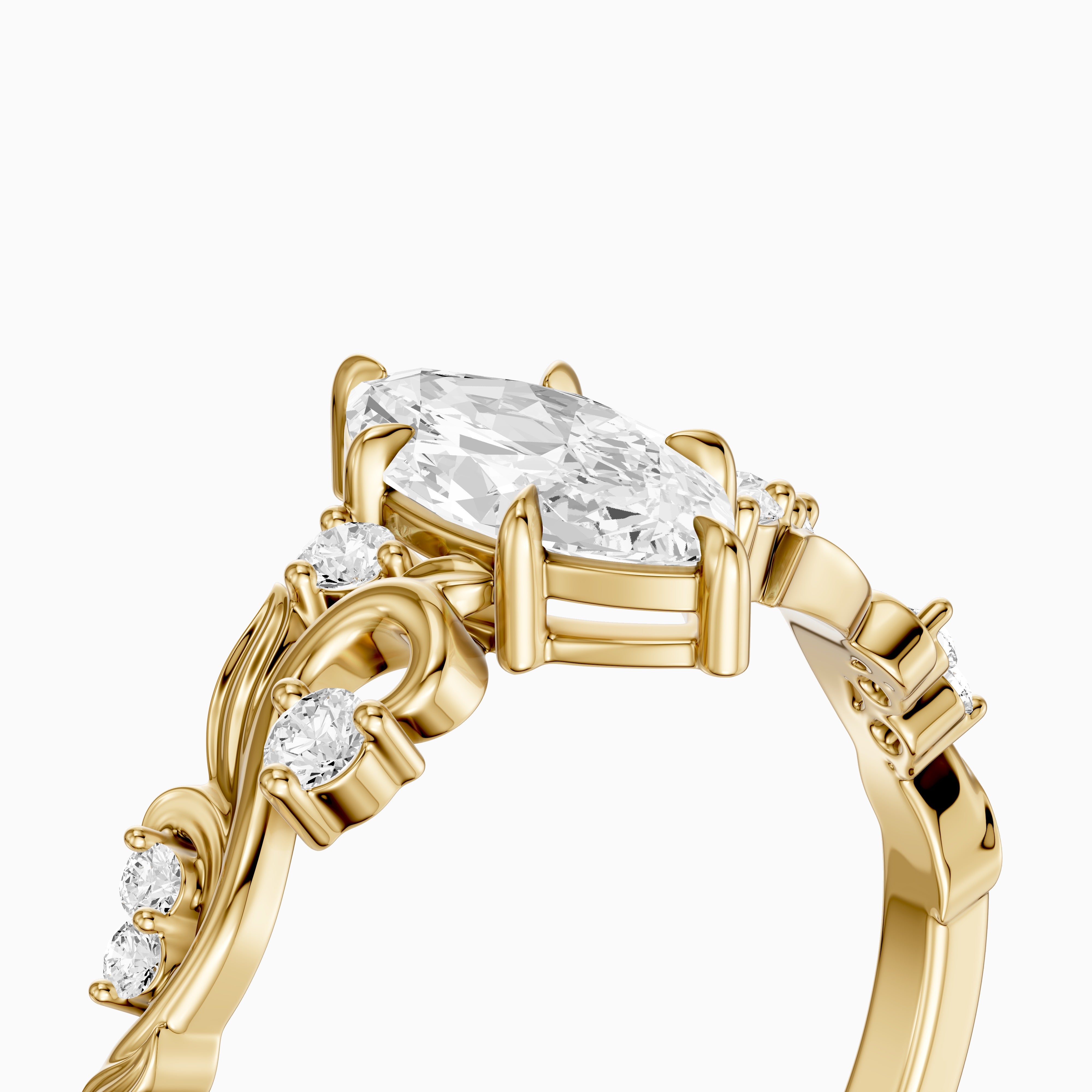Lennon Marquise Cut Nature Inspired Lab Grown Diamond Ring