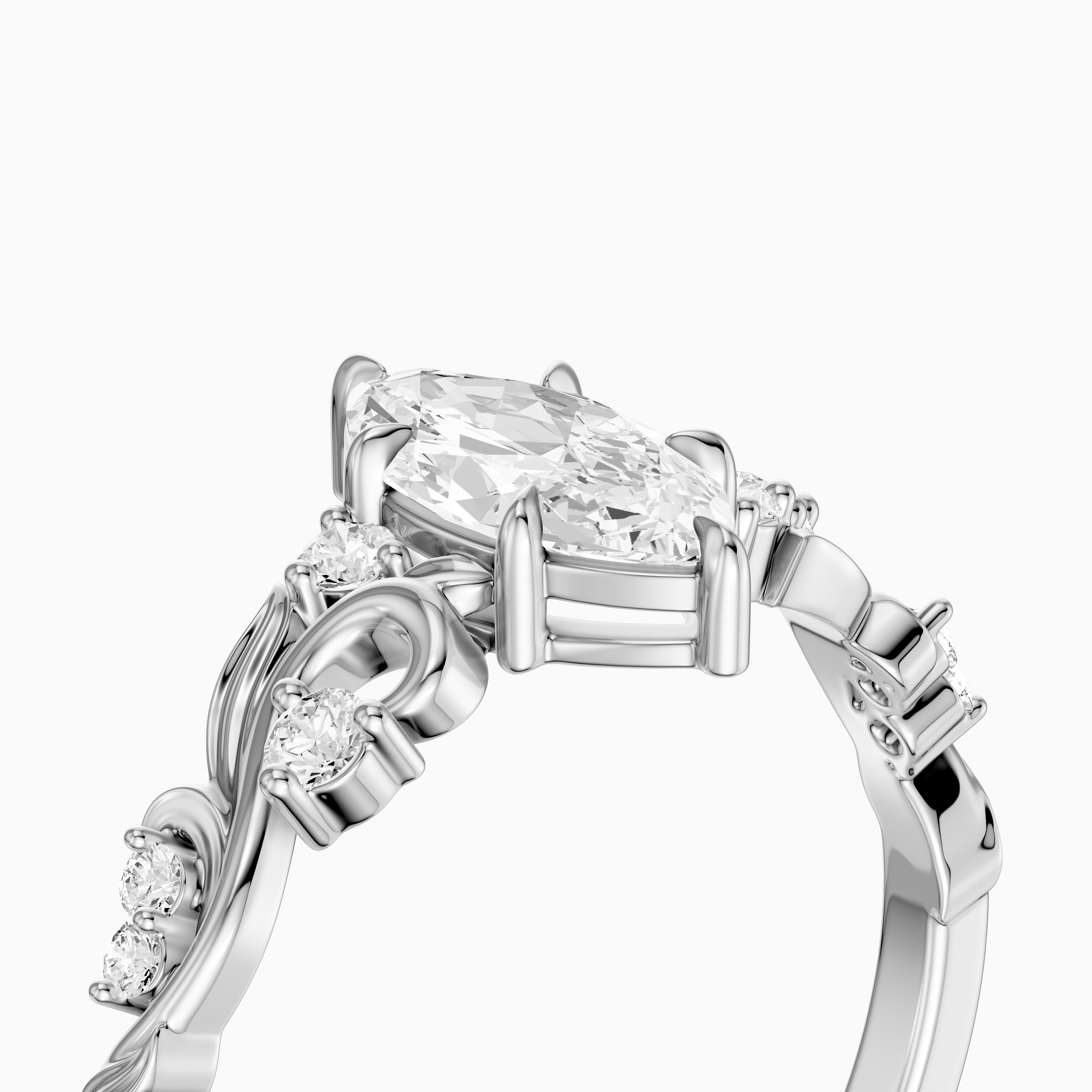 Lennon Marquise Cut Nature Inspired Lab Grown Diamond Ring