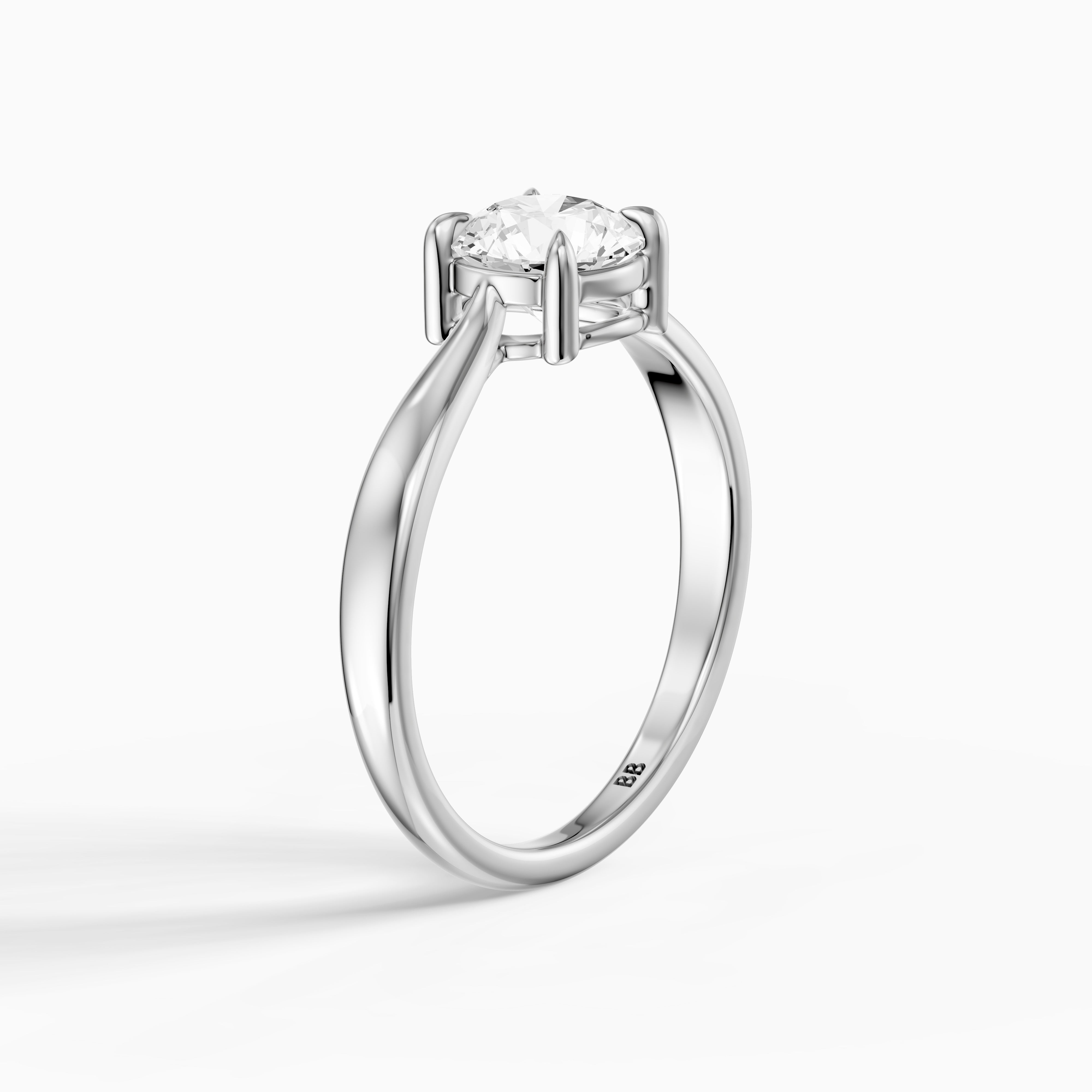 Peyton Round Cut Solitaire Moissanite Diamond Engagement Ring