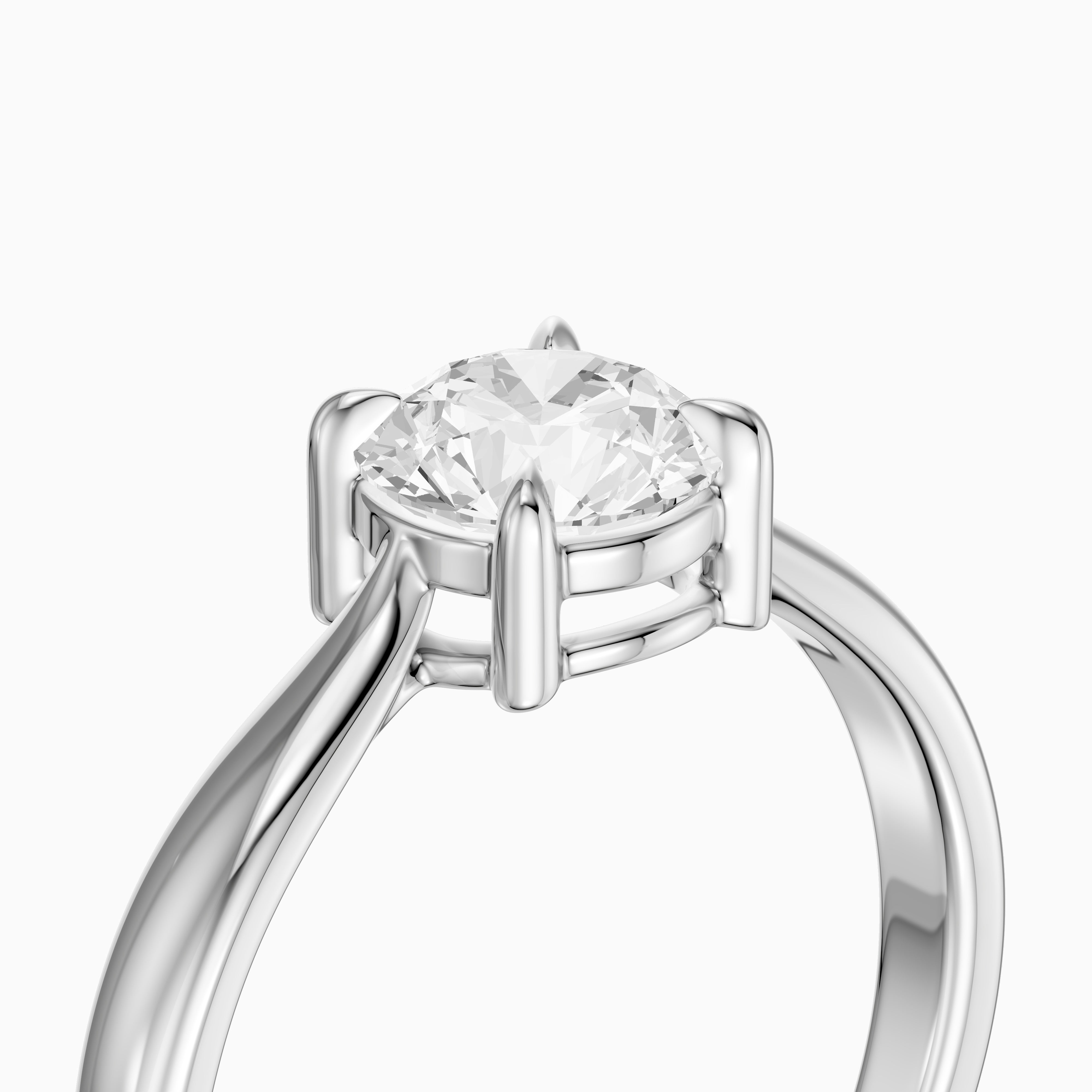 Peyton Round Cut Solitaire Moissanite Diamond Engagement Ring
