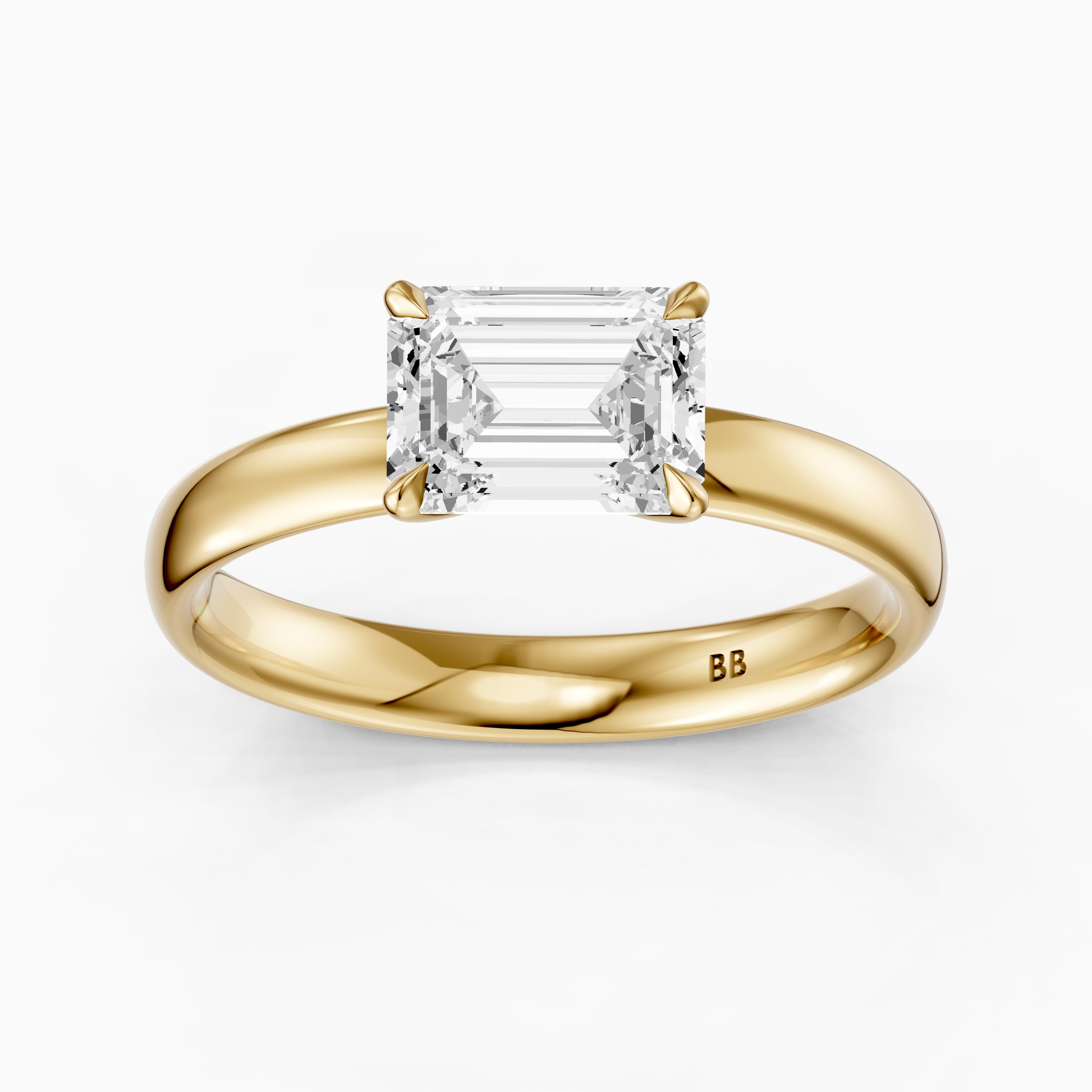 Blakely Emerald Cut East West Solitaire Lab Grown Diamond Ring