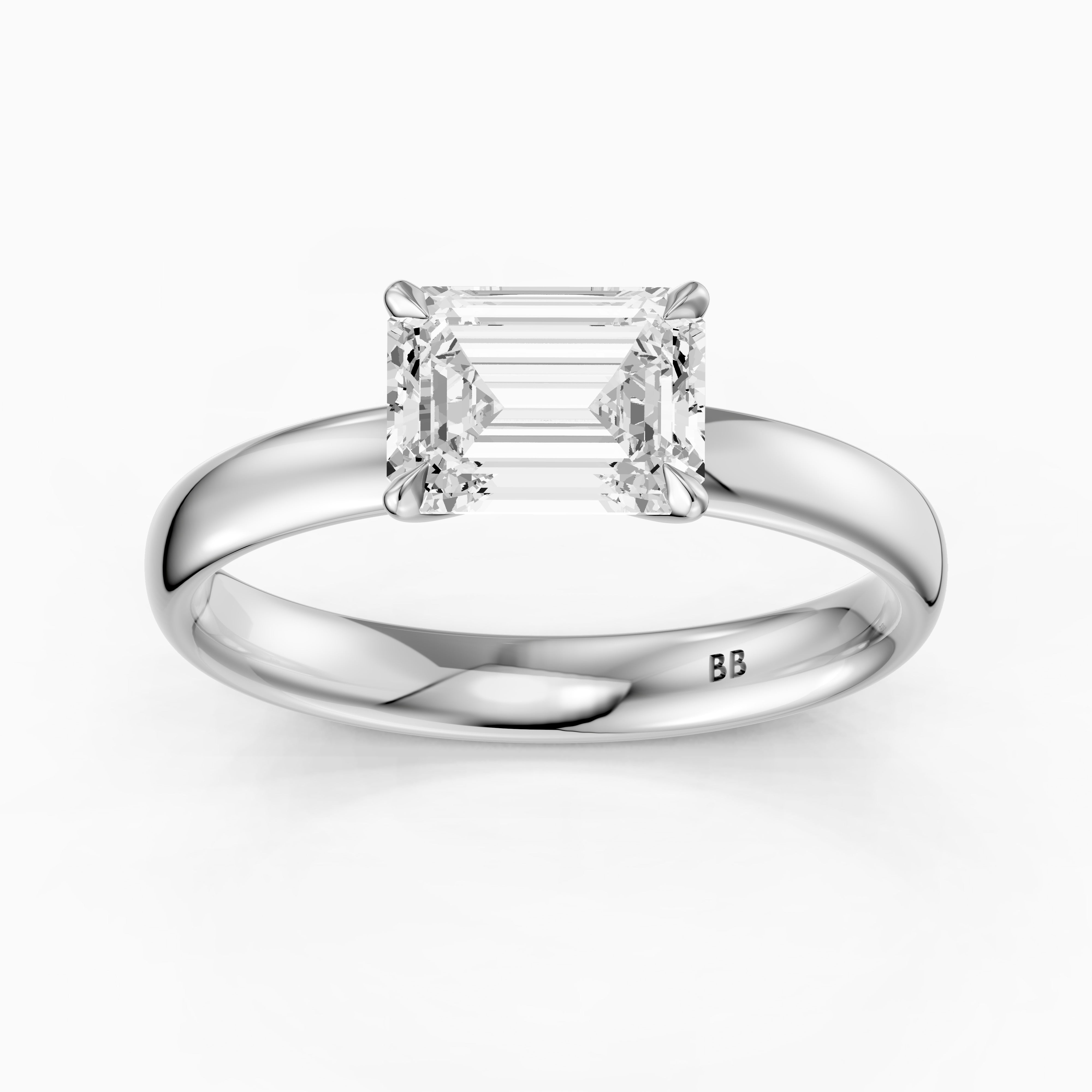 Blakely Emerald Cut East West Solitaire Lab Grown Diamond Ring