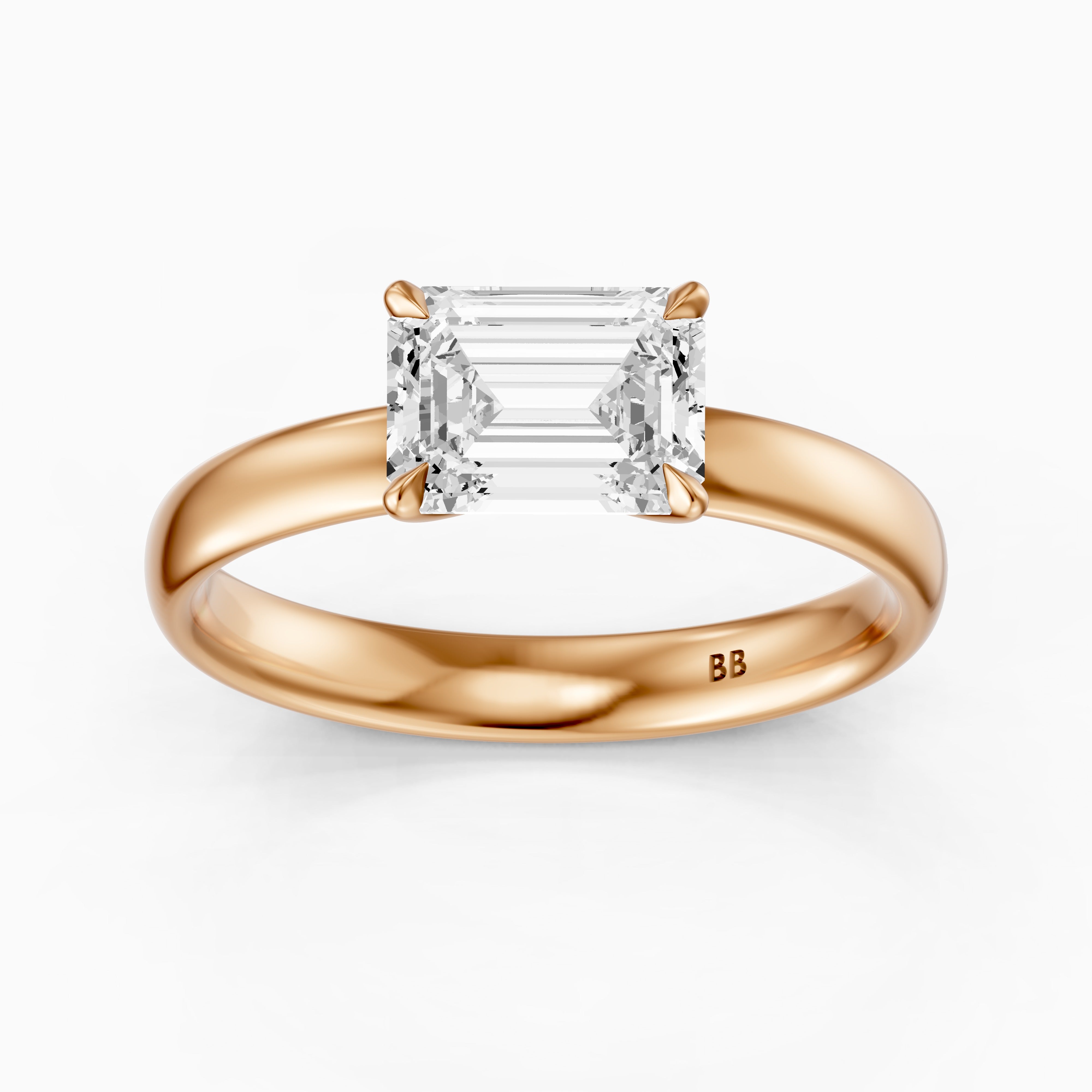 Blakely Emerald Cut East West Solitaire Lab Grown Diamond Ring
