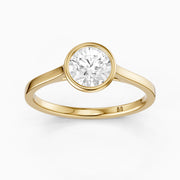 Piper Round Solitaire Bezel Set Lab Grown Diamond Ring