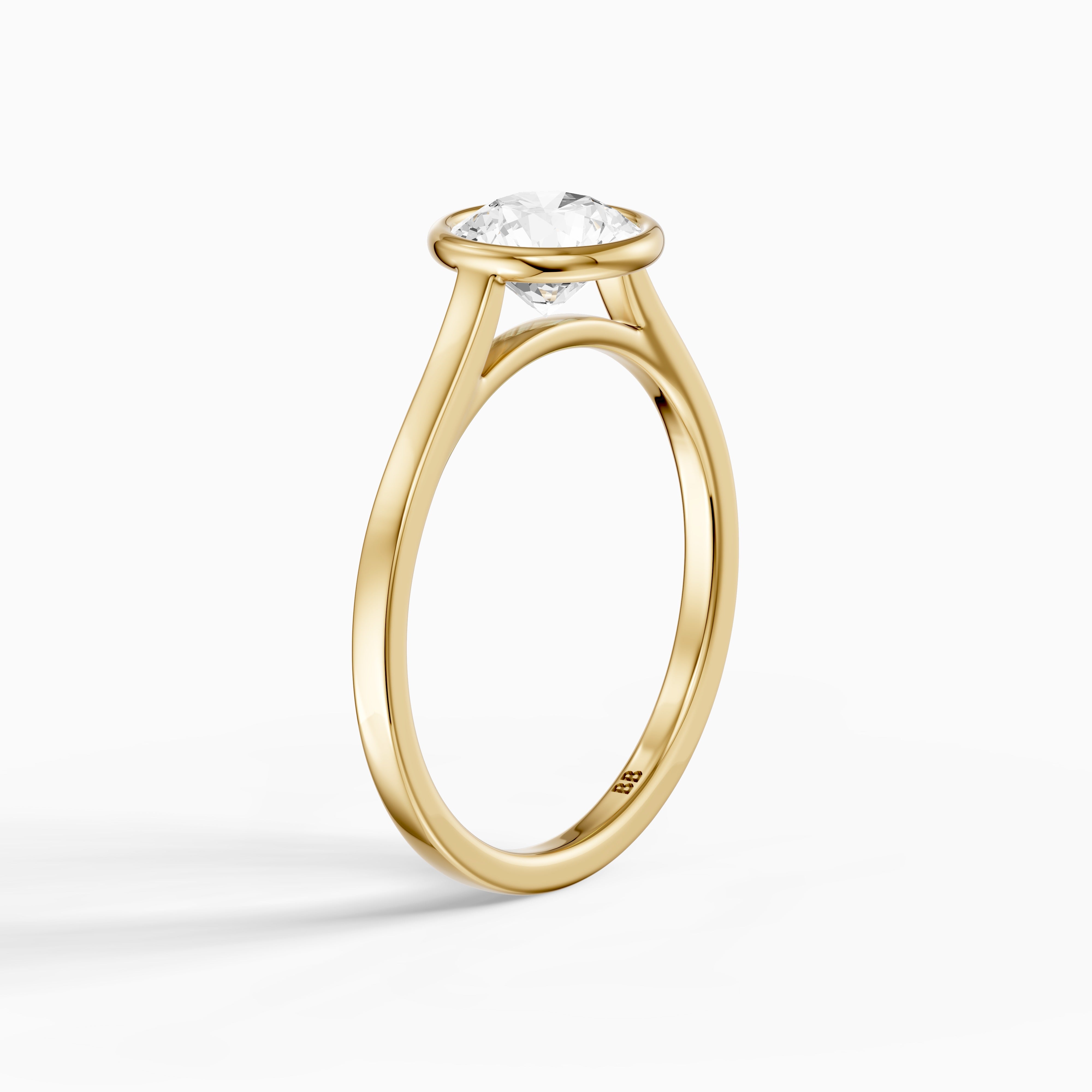 Piper Round Solitaire Bezel Set Lab Grown Diamond Ring