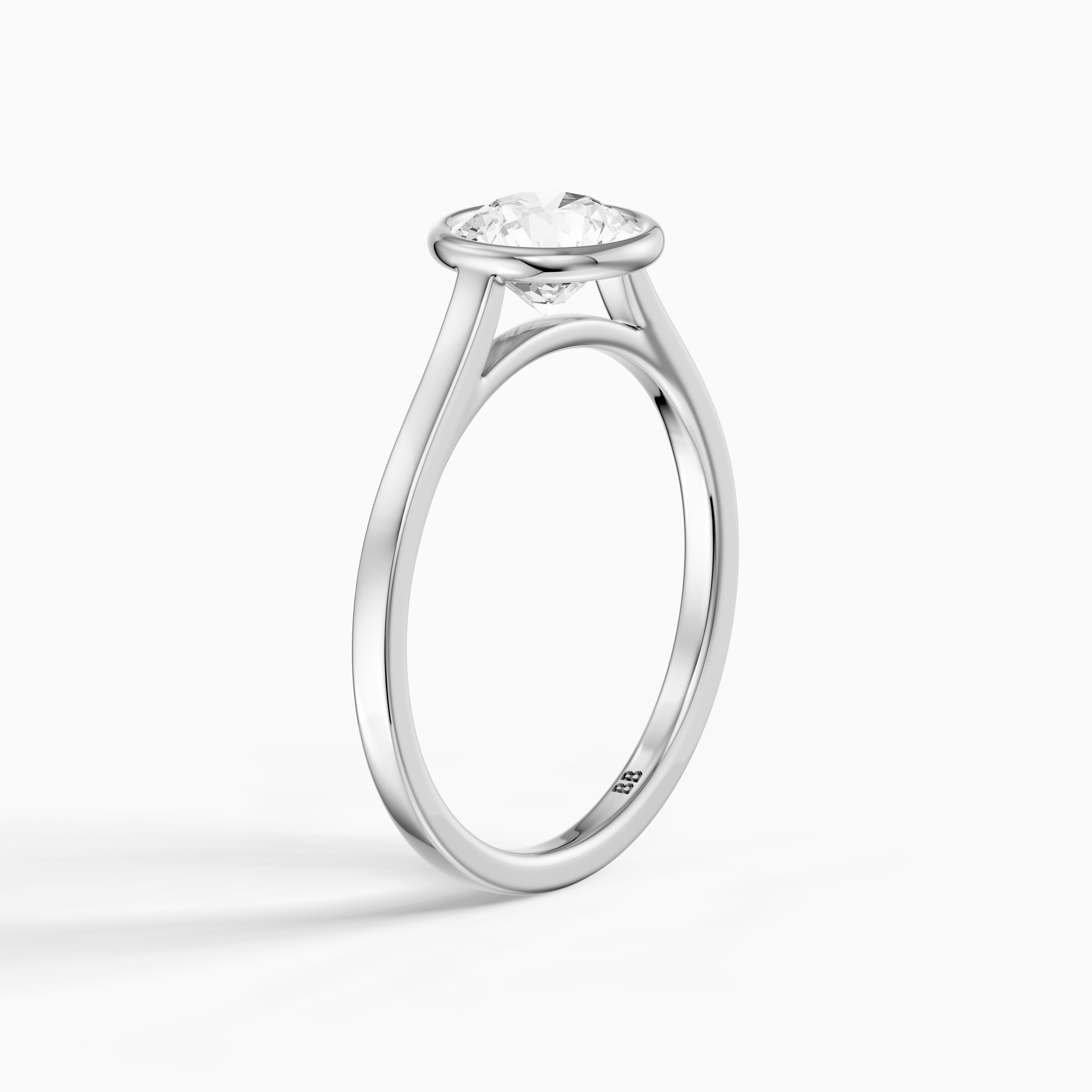 Piper Round Solitaire Bezel Set Lab Grown Diamond Ring