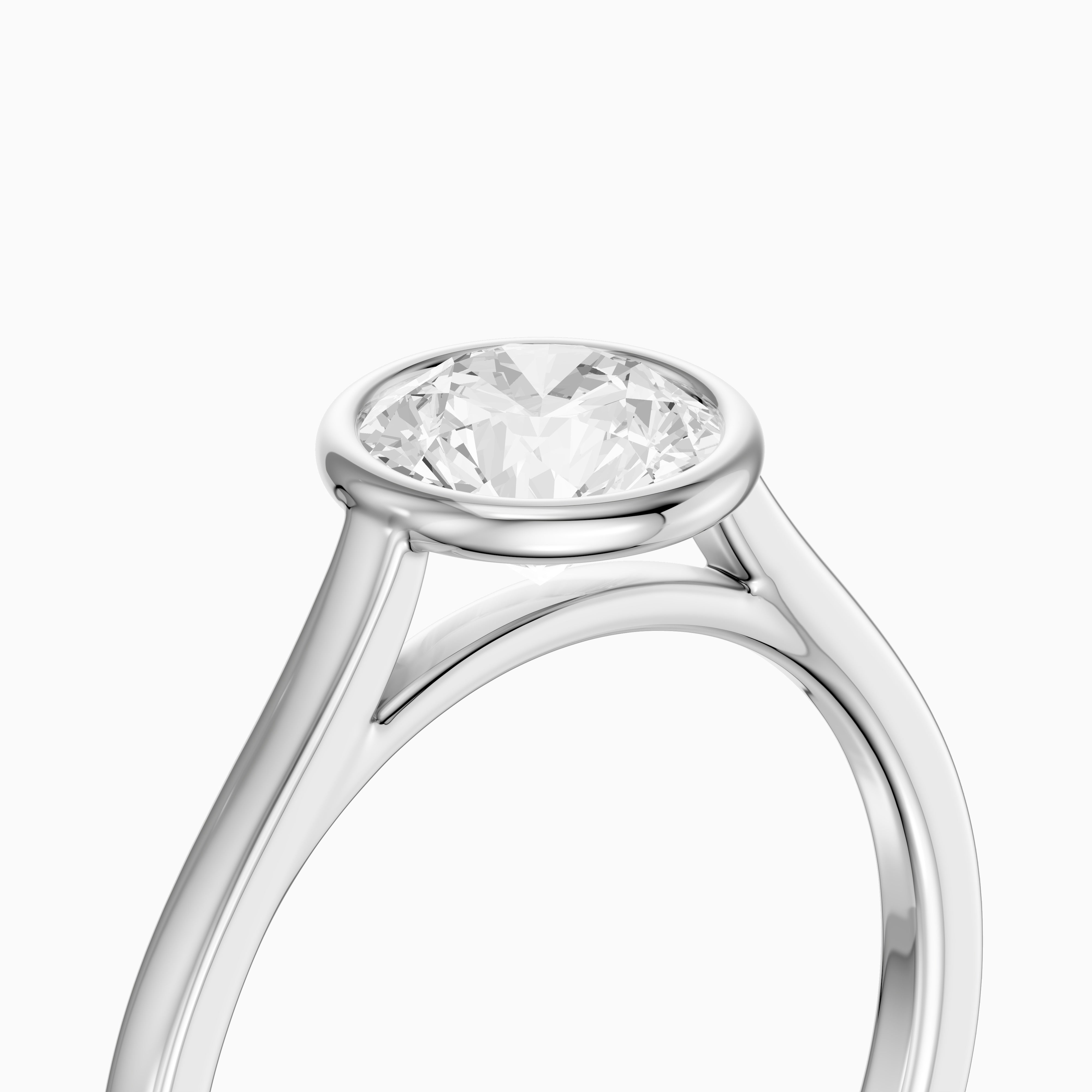 Piper Round Solitaire Bezel Set Lab Grown Diamond Ring