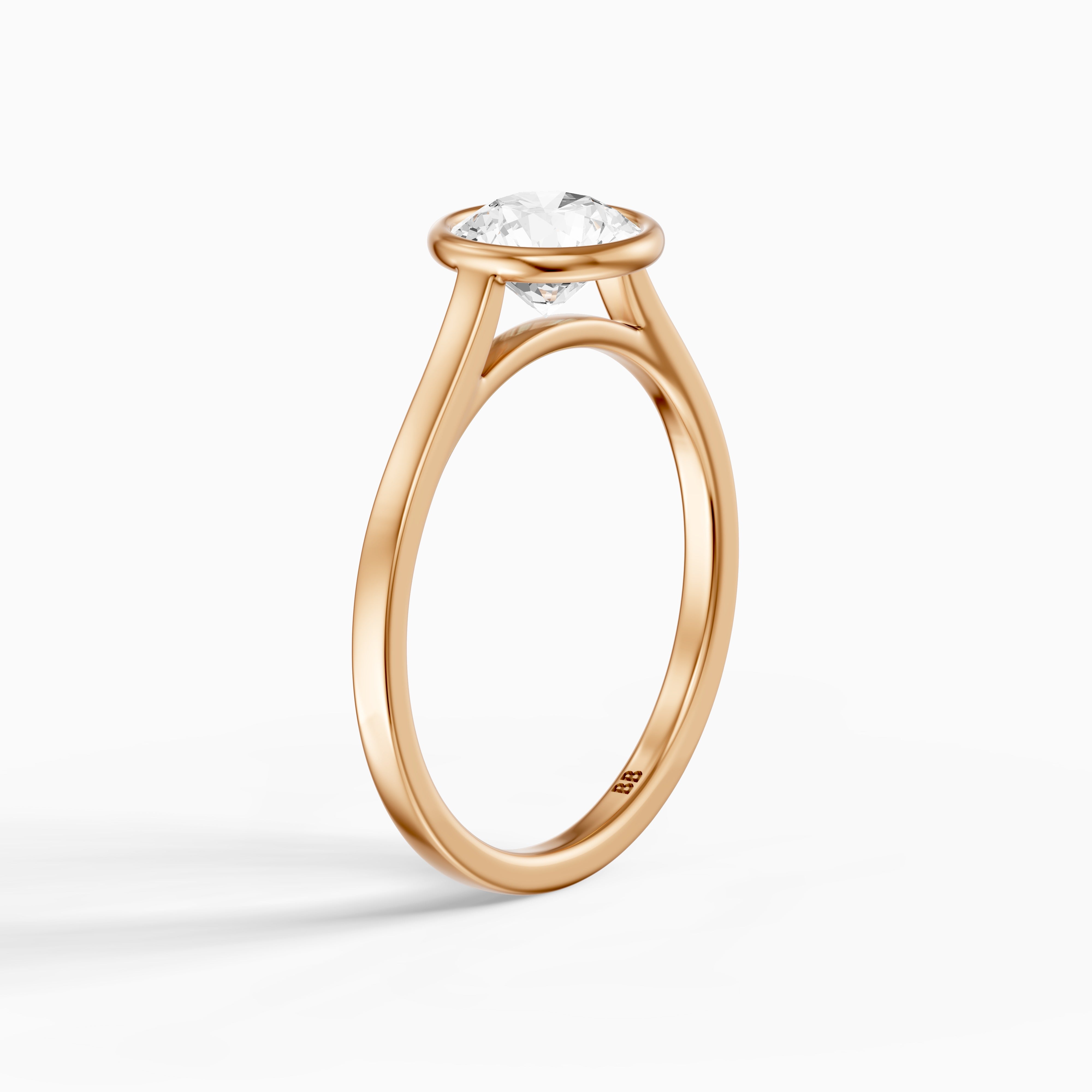 Piper Round Solitaire Bezel Set Lab Grown Diamond Ring