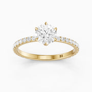 Arya 6 Prong Tulip Setting Round Cut Lab Grown Diamond Ring