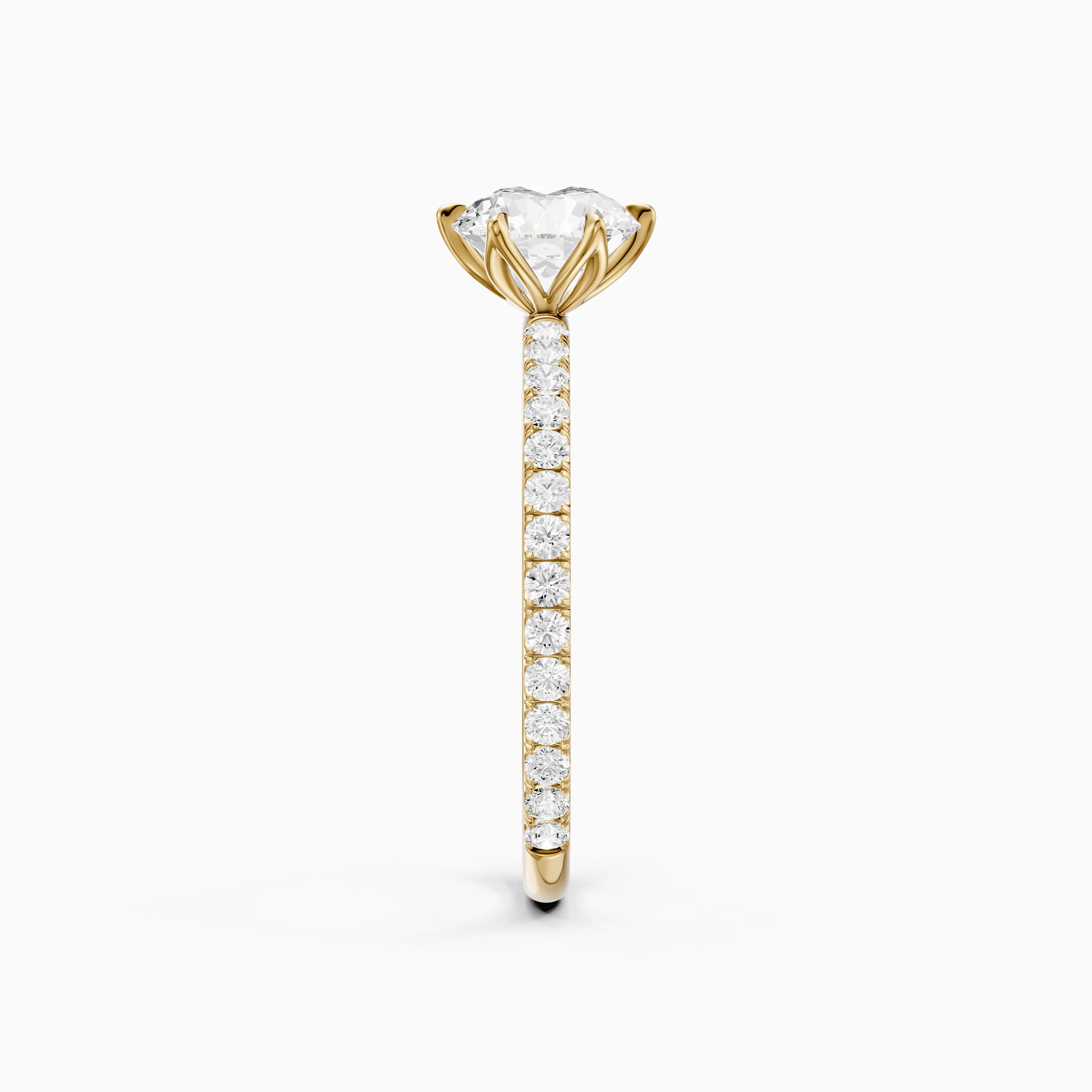 Arya 6 Prong Tulip Setting Round Cut Moissanite Diamond Ring