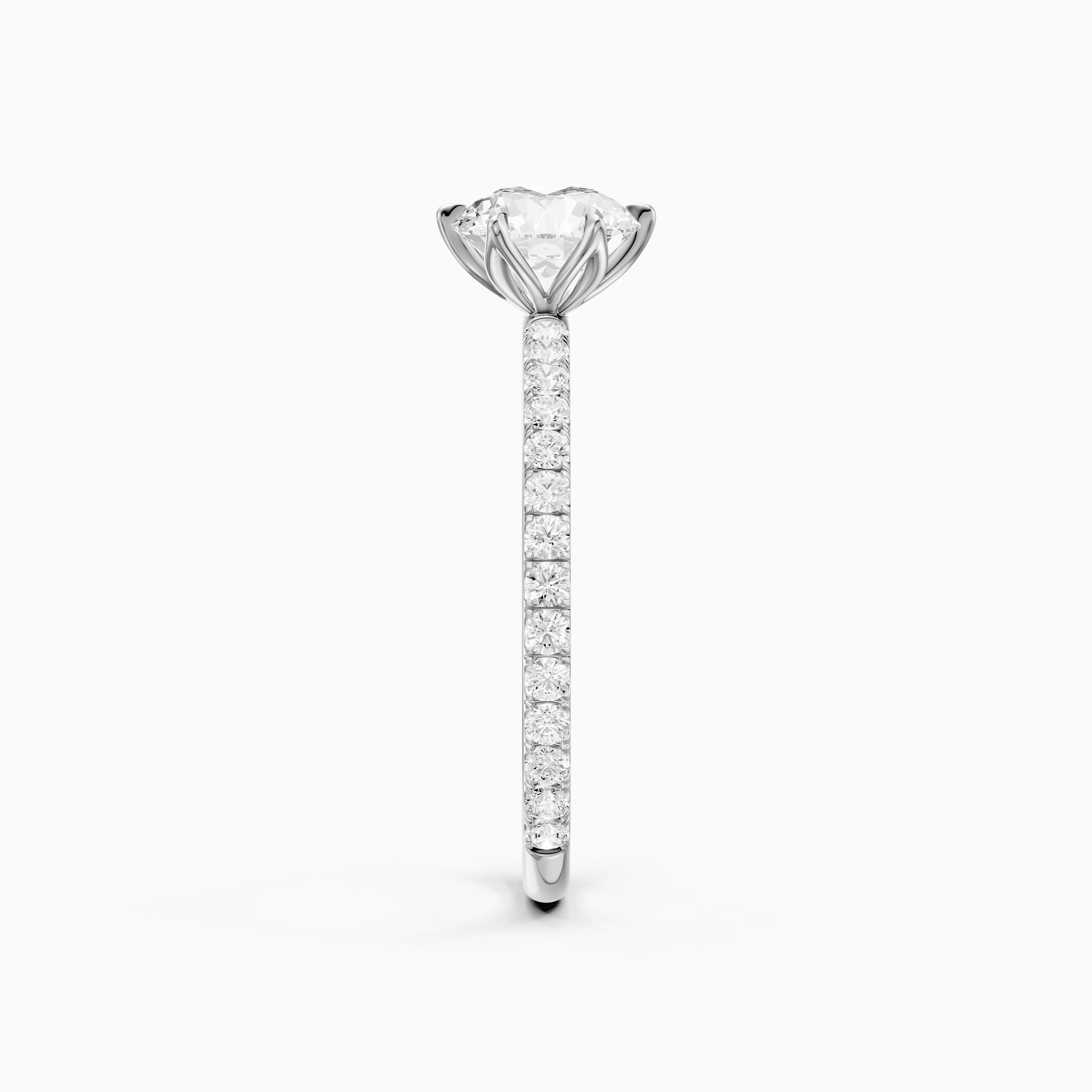 Arya 6 Prong Tulip Setting Round Cut Moissanite Diamond Ring