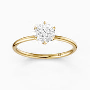 Ruth 6 Prong Tulip Setting Round Solitaire Lab Diamond Ring
