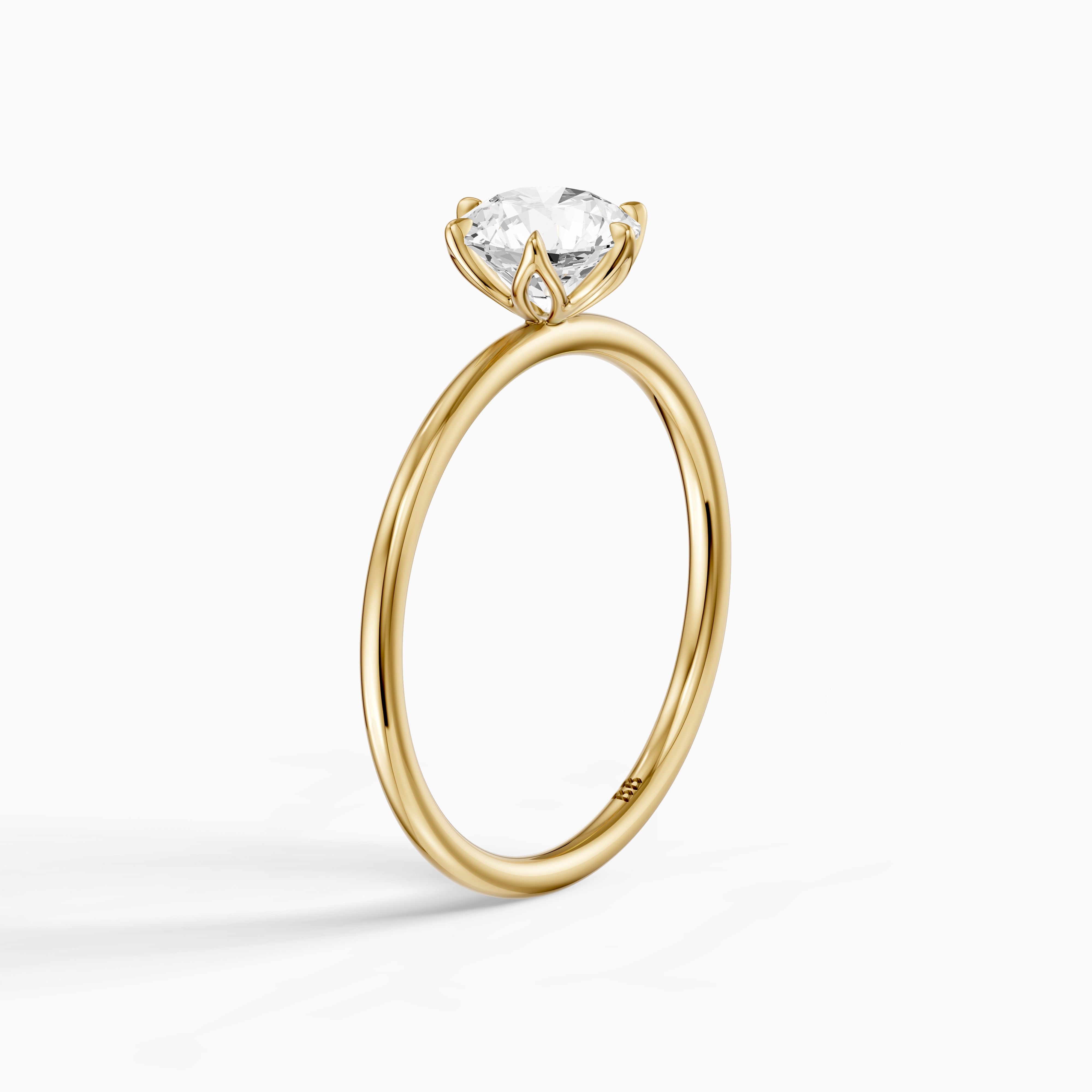 Ruth 6 Prong Tulip Setting Round Solitaire Lab Diamond Ring
