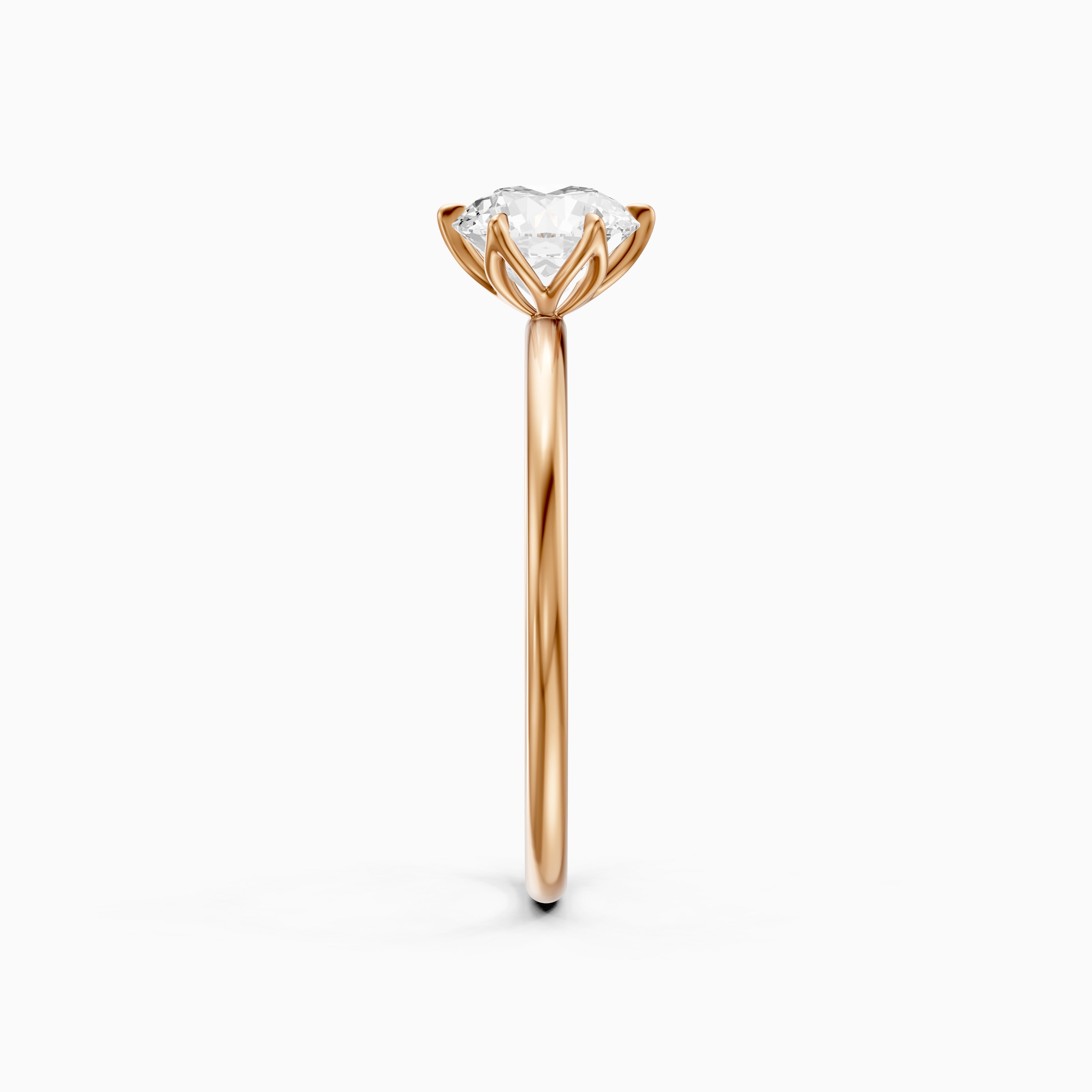 Ruth 6 Prong Tulip Setting Round Solitaire Moissanite Diamond Ring