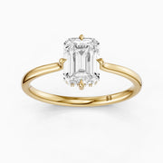 Noelle 4 Prong Emerald Cut Hidden Halo Lab Diamond Ring