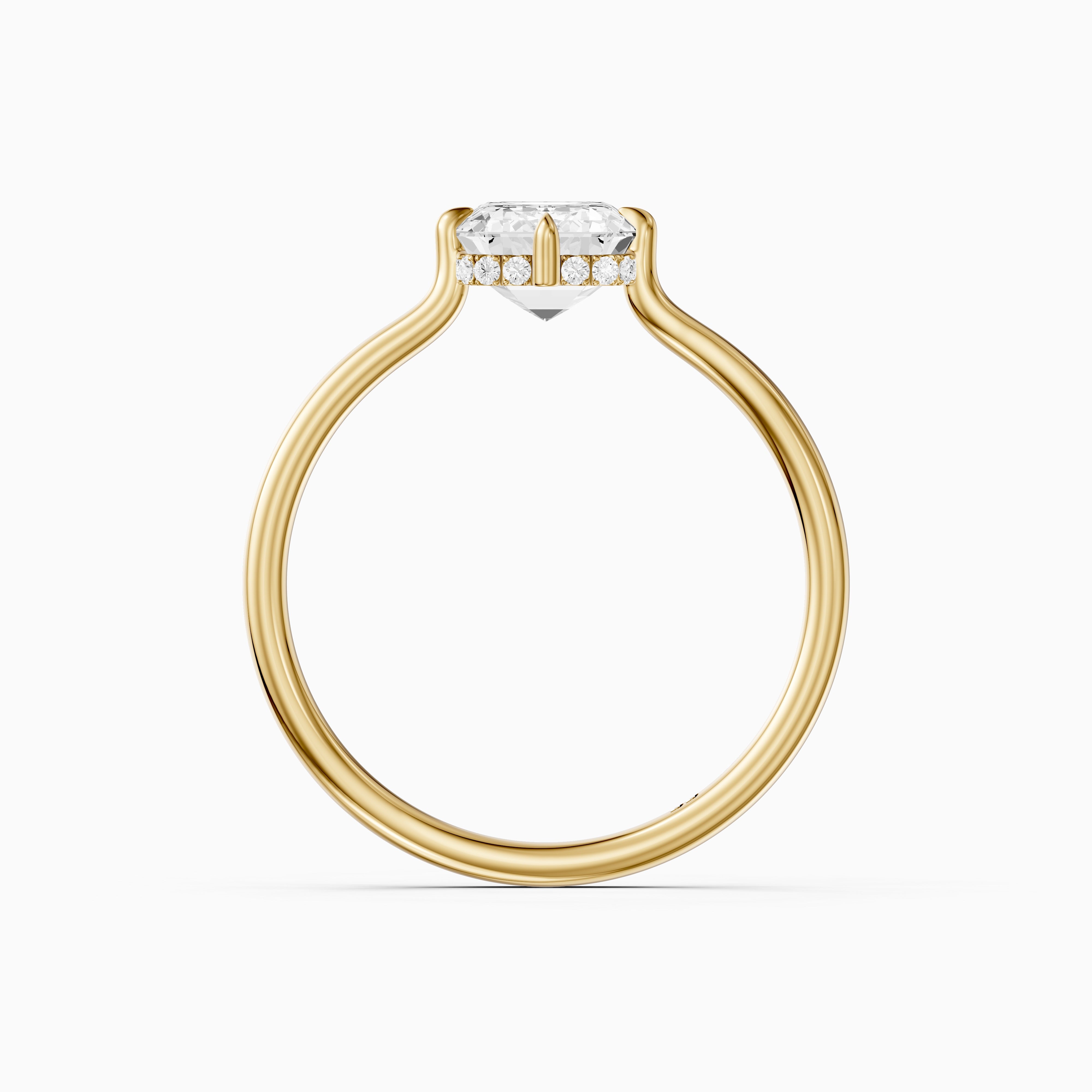 Noelle 4 Prong Emerald Cut Hidden Halo Moissanite Diamond Ring