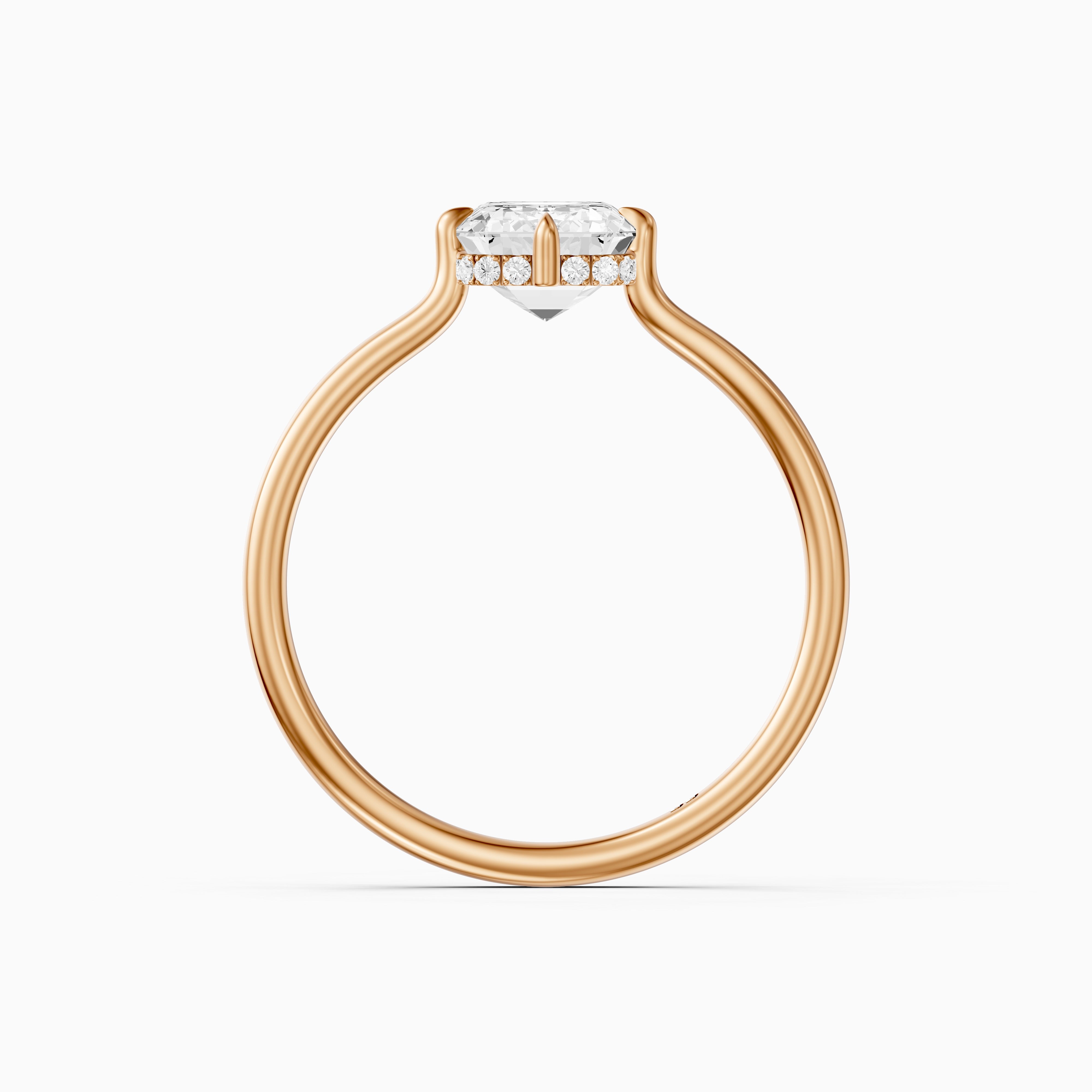Noelle 4 Prong Emerald Cut Hidden Halo Moissanite Diamond Ring