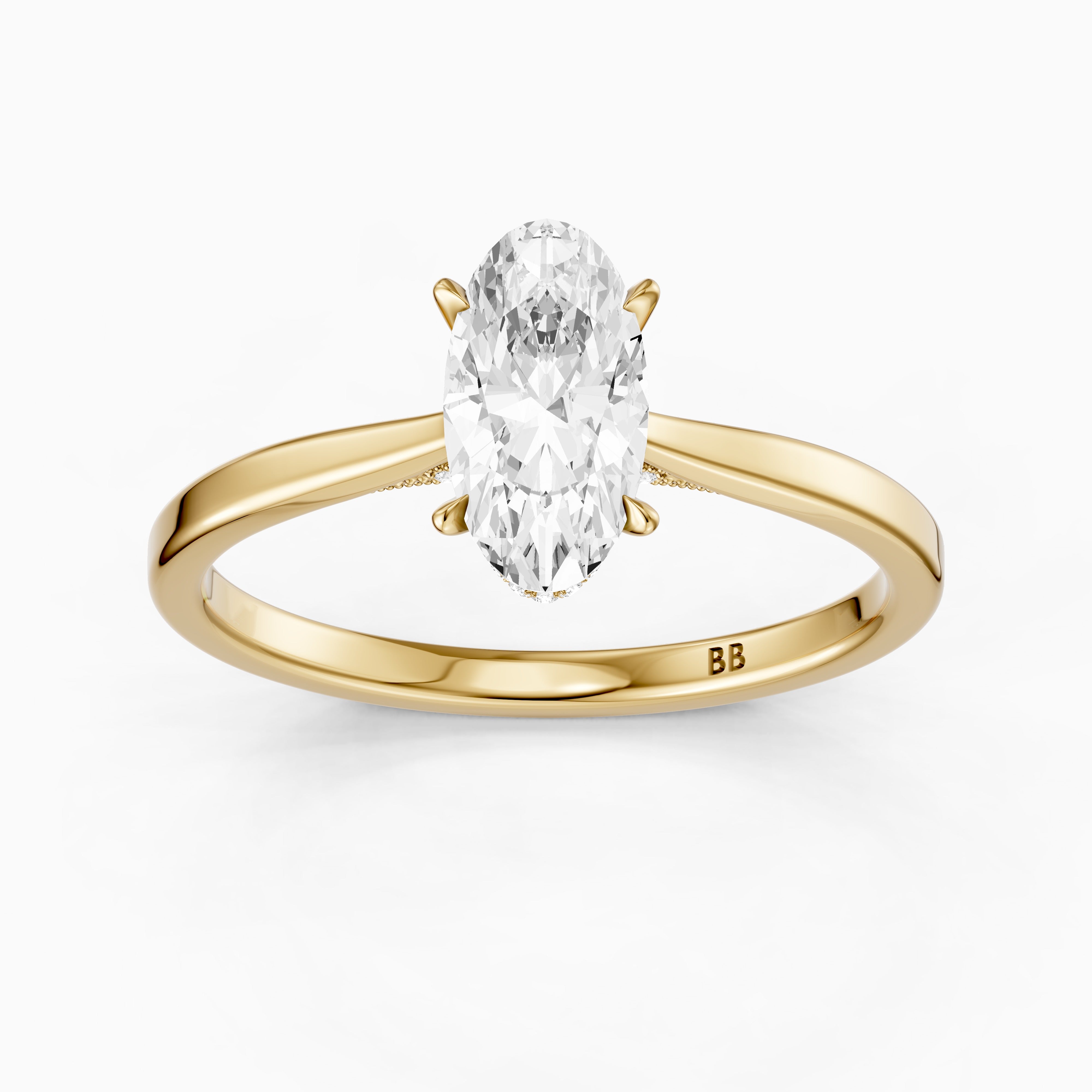 Julia Moval Hidden Halo Moissanite Diamond Ring with Cathedral Setting