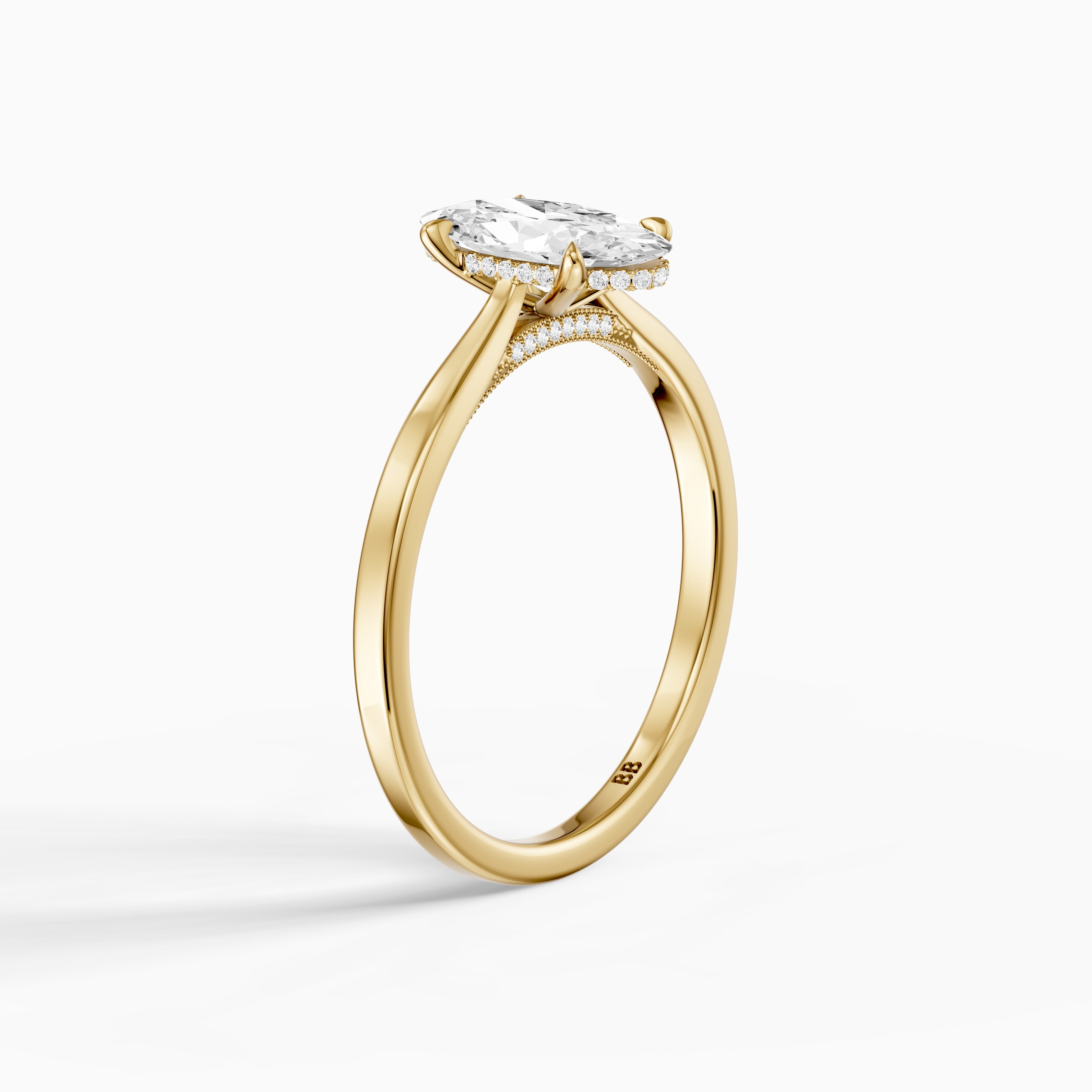 Julia Moval Hidden Halo Moissanite Diamond Ring with Cathedral Setting