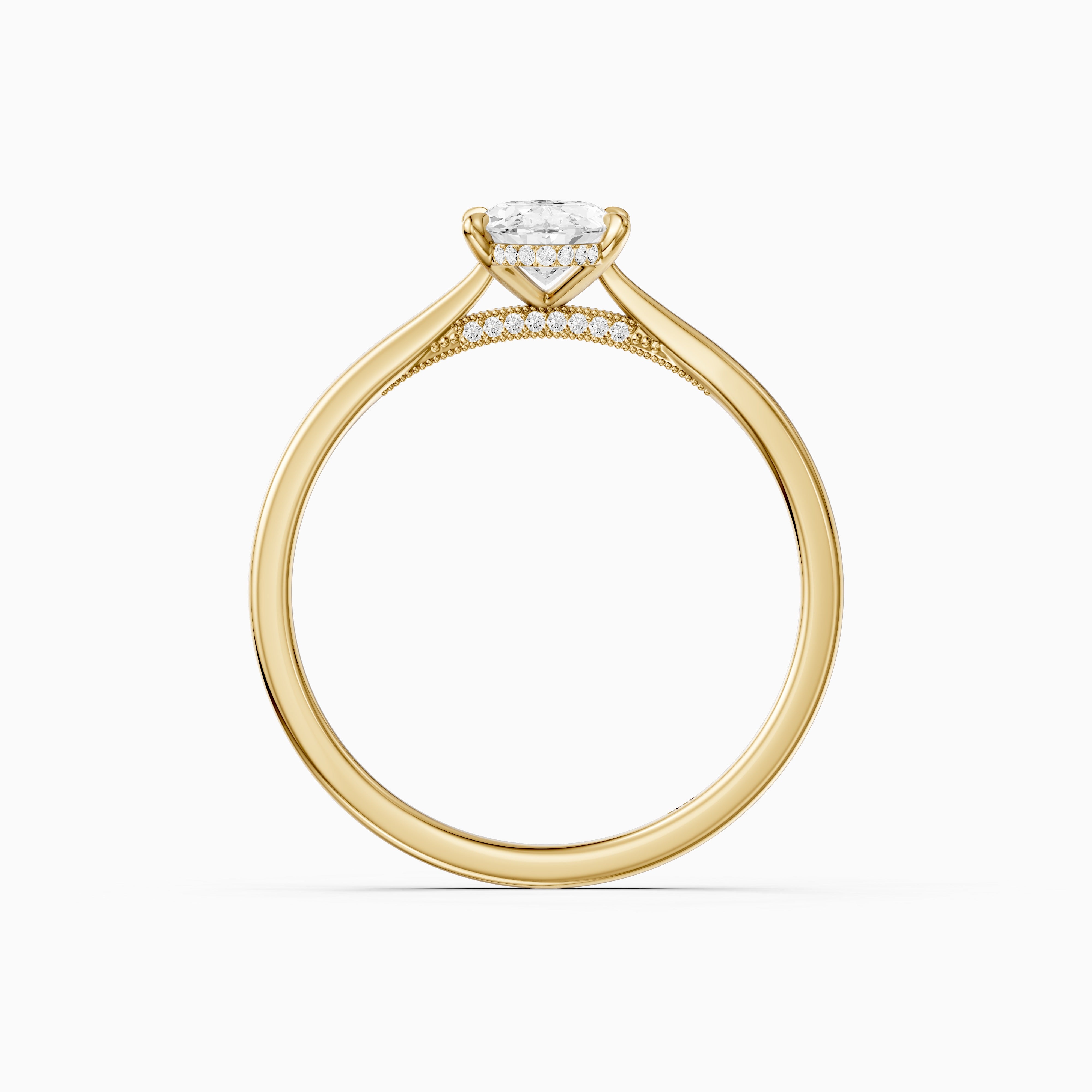 Julia Moval Hidden Halo Moissanite Diamond Ring with Cathedral Setting
