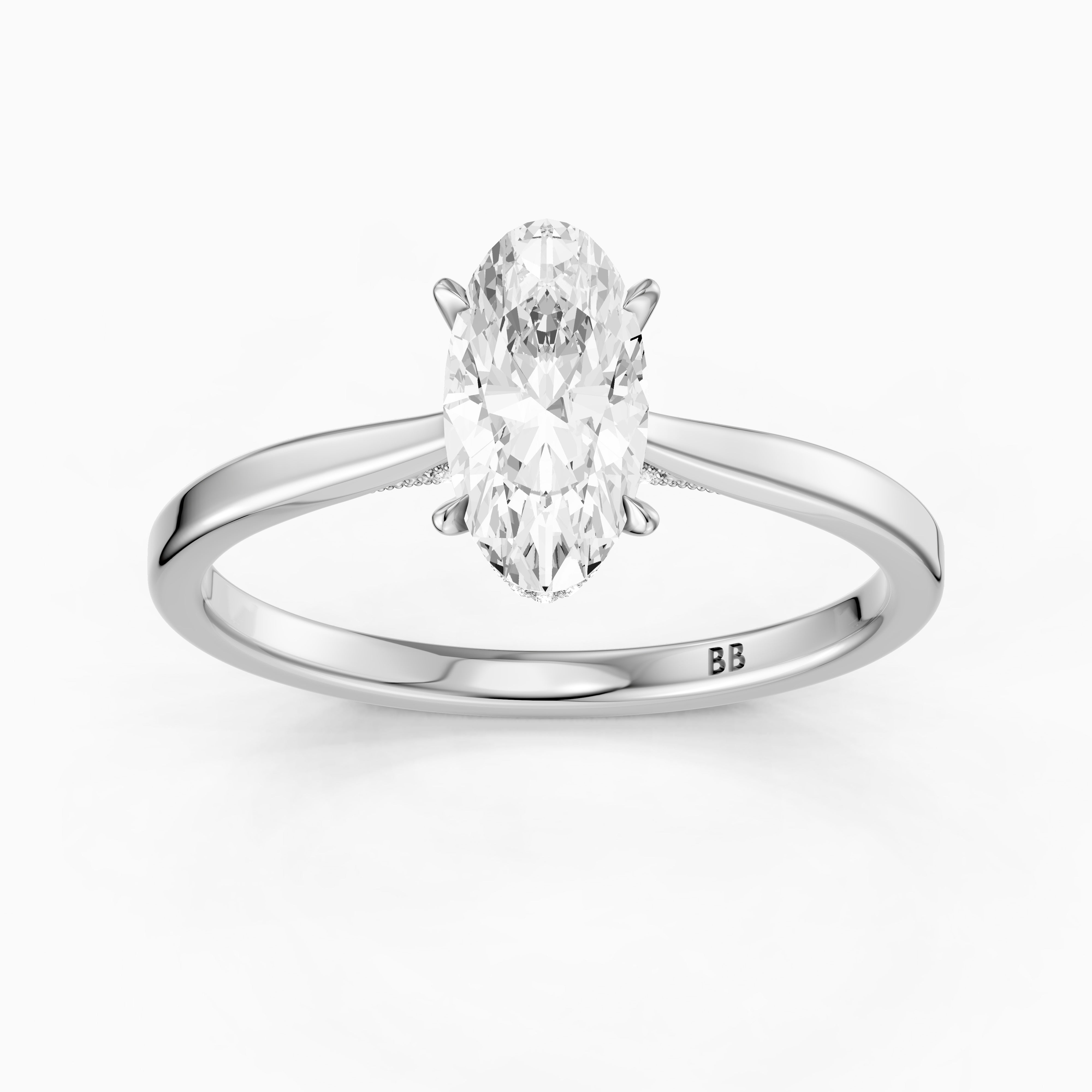 Julia Moval Hidden Halo Moissanite Diamond Ring with Cathedral Setting