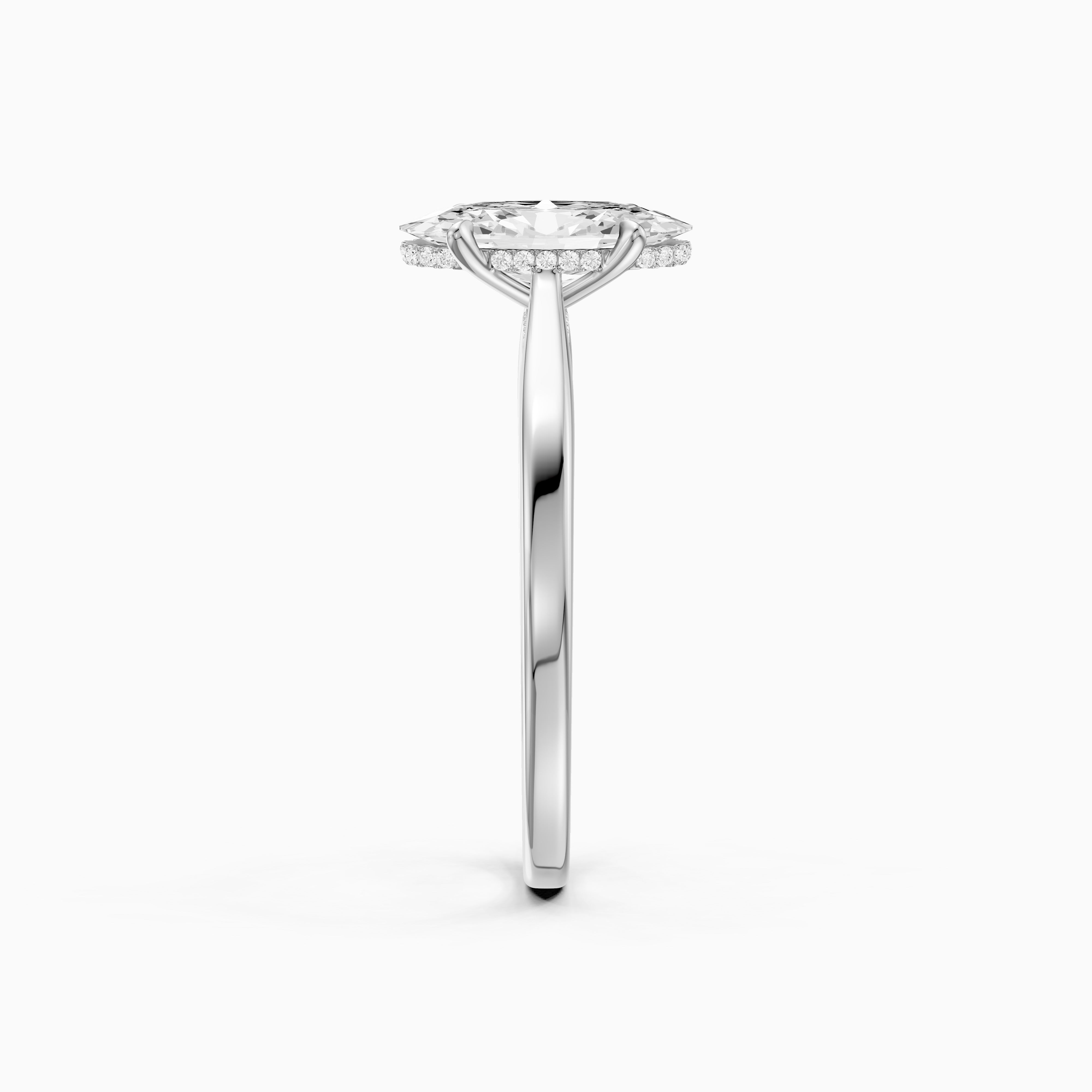 Julia Moval Hidden Halo Moissanite Diamond Ring with Cathedral Setting