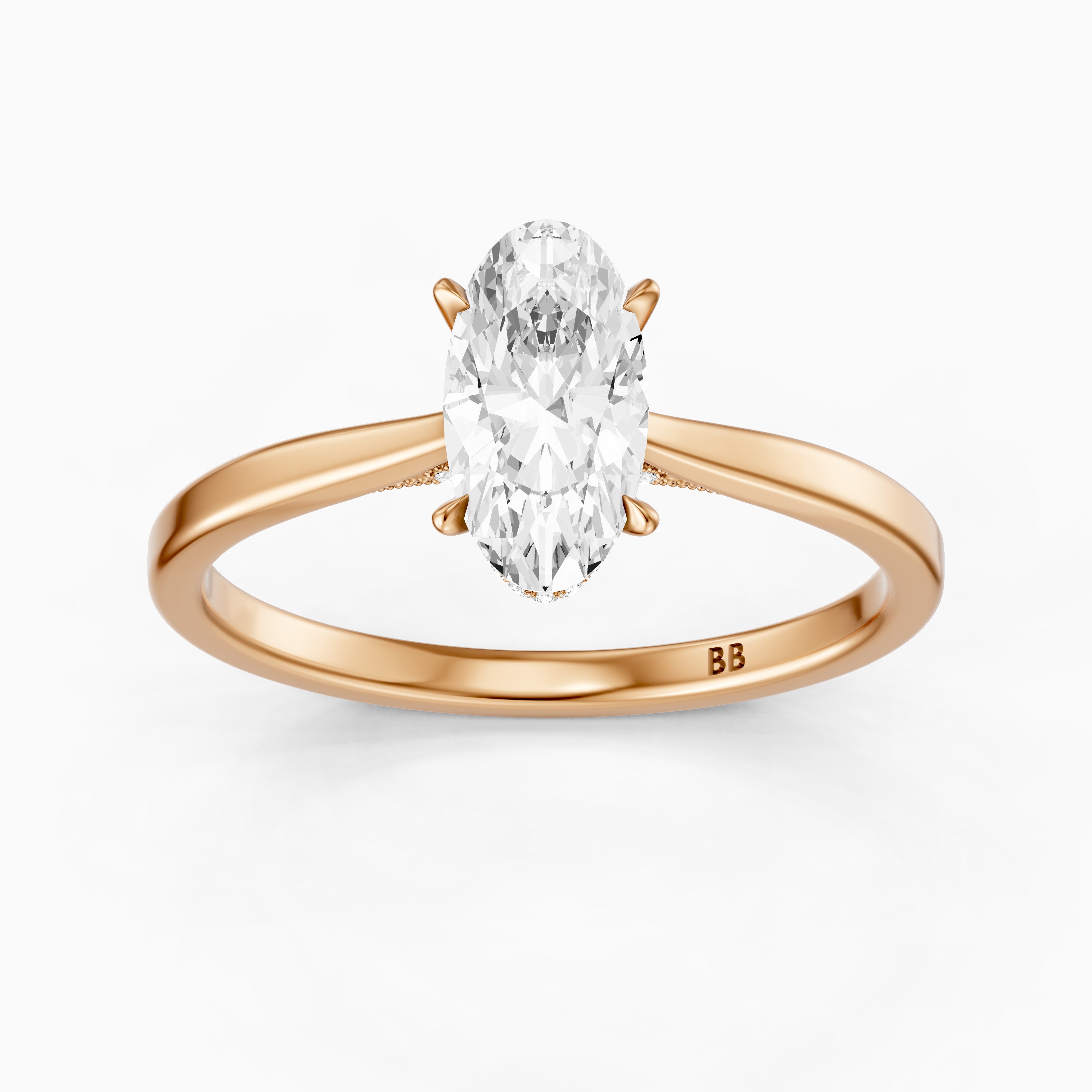Julia Moval Hidden Halo Moissanite Diamond Ring with Cathedral Setting
