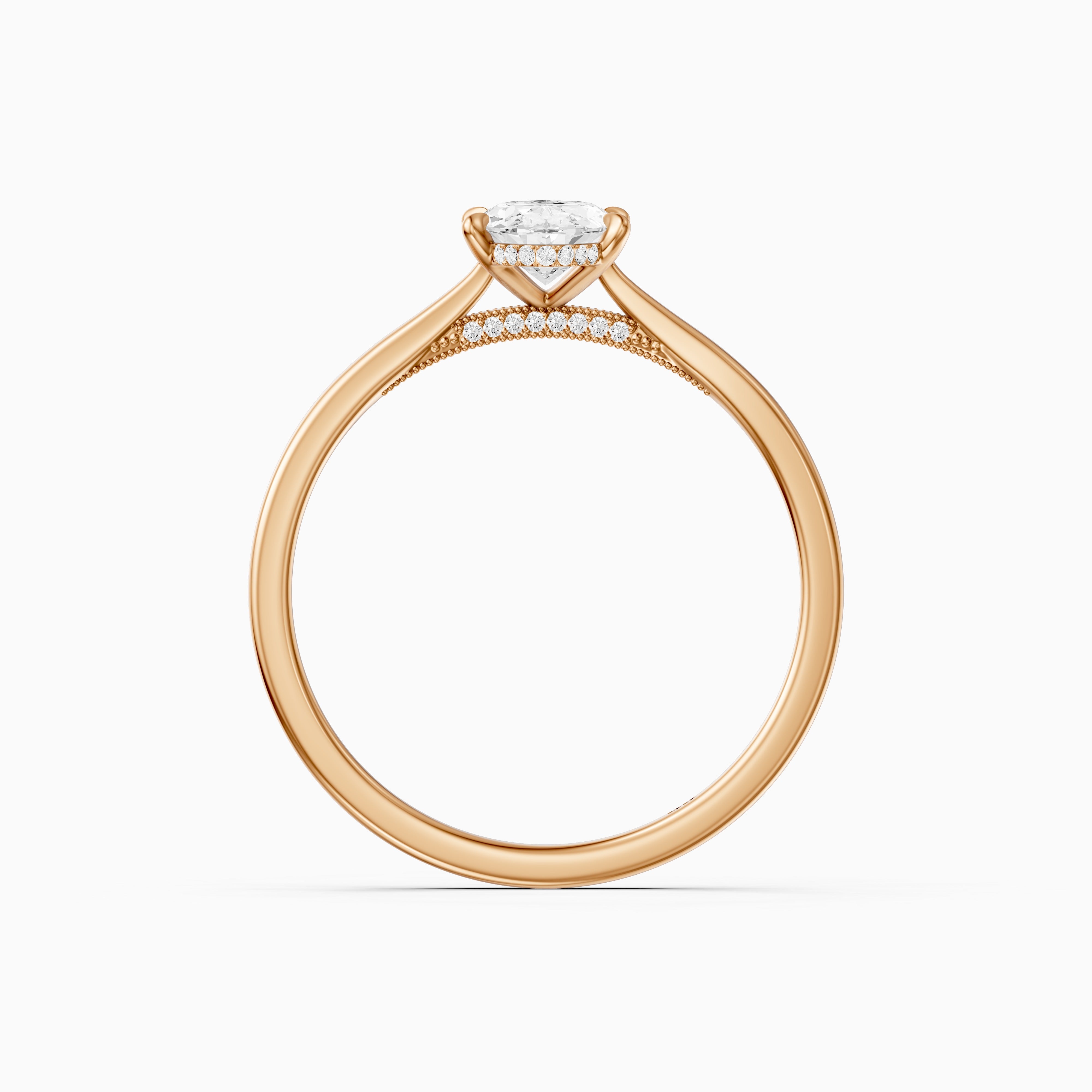Julia Moval Hidden Halo Moissanite Diamond Ring with Cathedral Setting