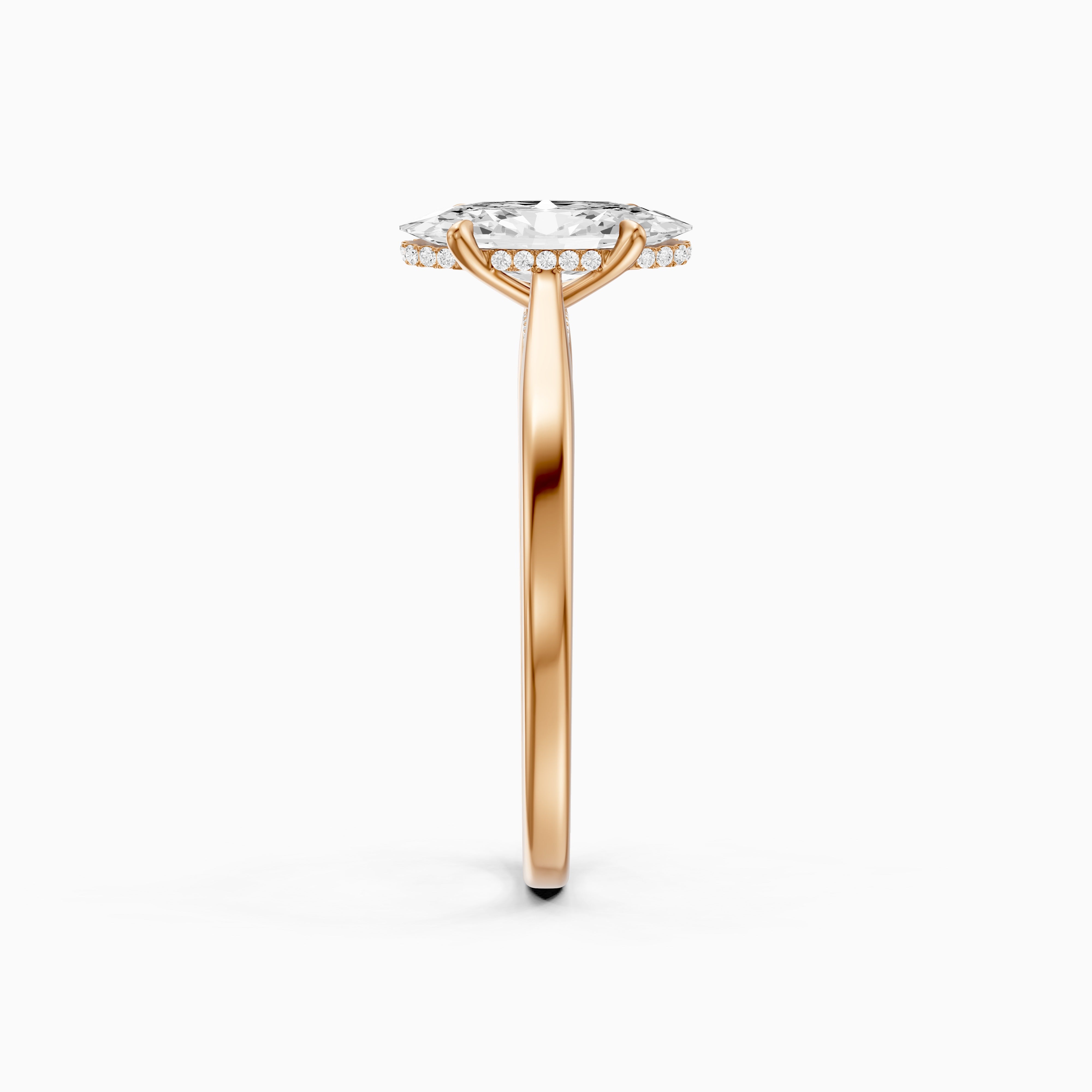 Julia Moval Hidden Halo Moissanite Diamond Ring with Cathedral Setting