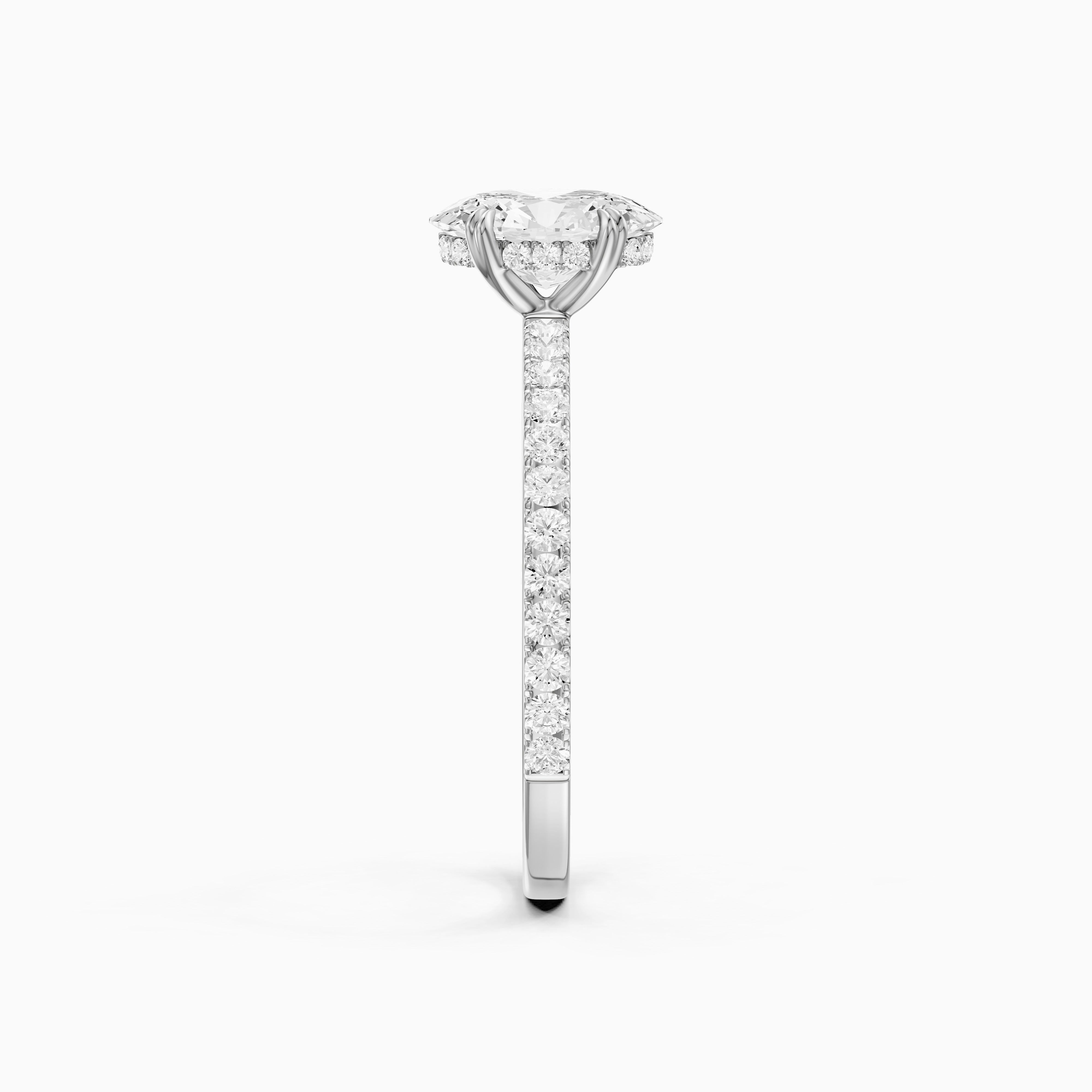 Kate Oval Hidden Halo Pavé Band Moissanite Diamond Ring