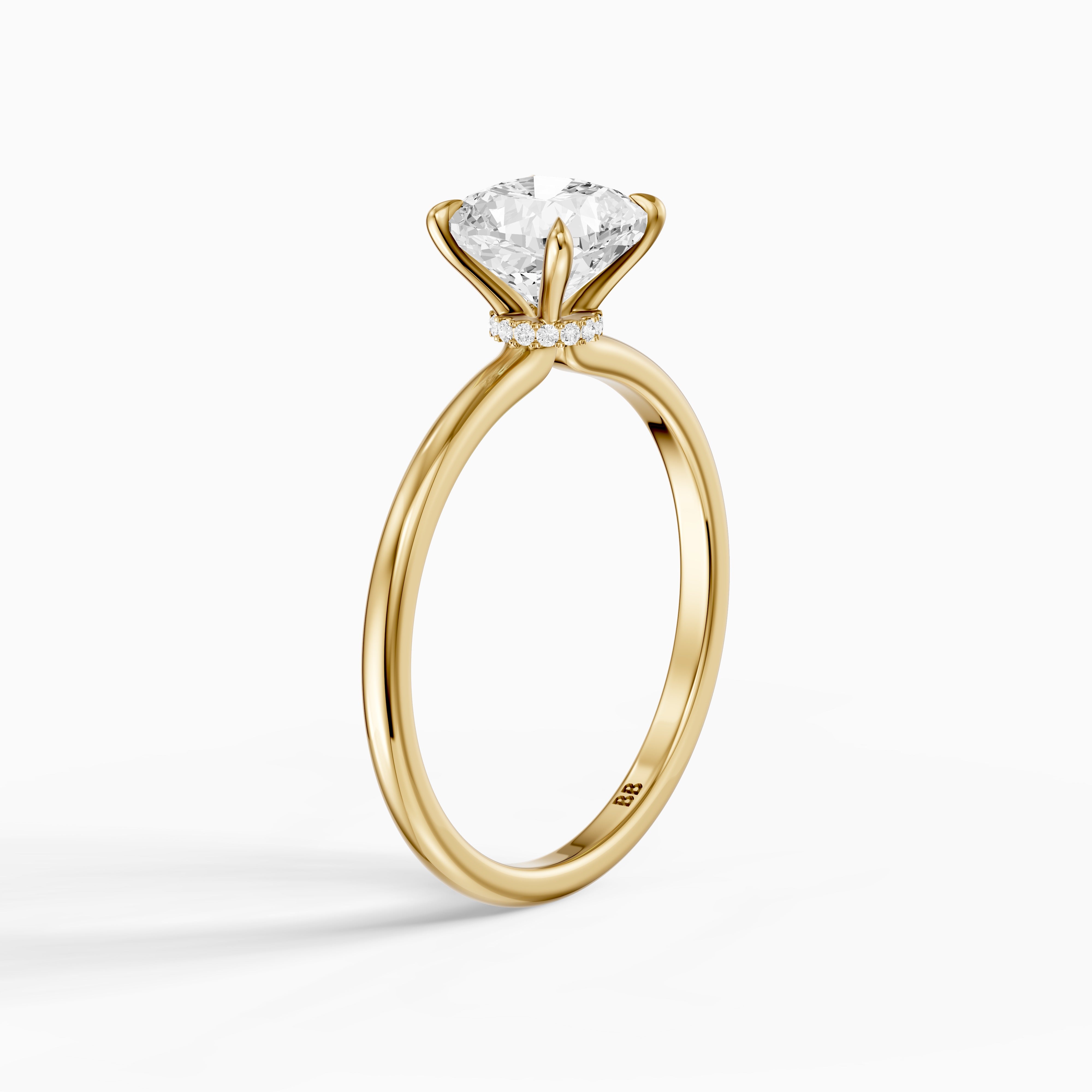 Kerry Cushion Hidden Halo Moissanite Diamond Engagement Ring