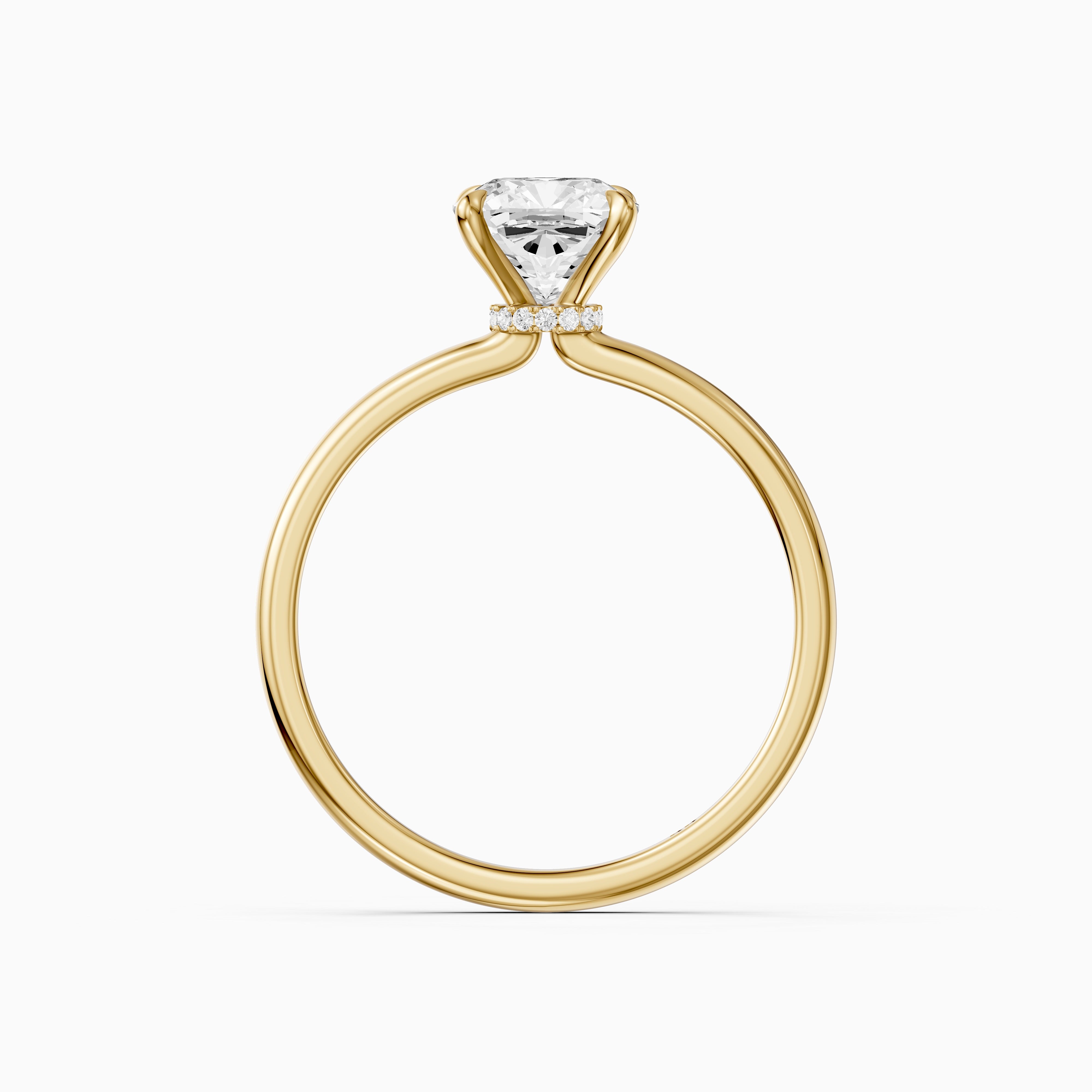 Kerry Cushion Hidden Halo Moissanite Diamond Engagement Ring