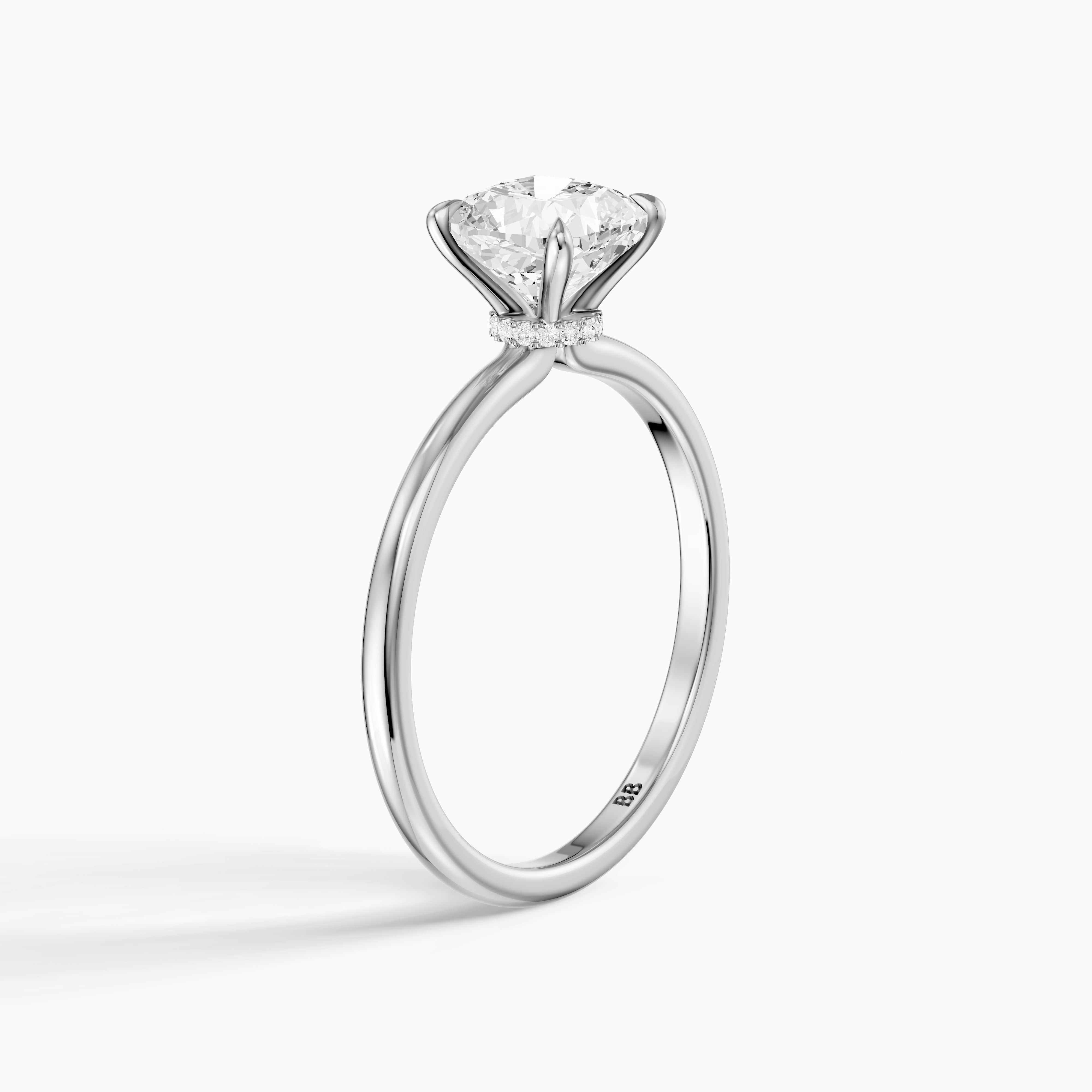 Kerry Cushion Hidden Halo Moissanite Diamond Engagement Ring
