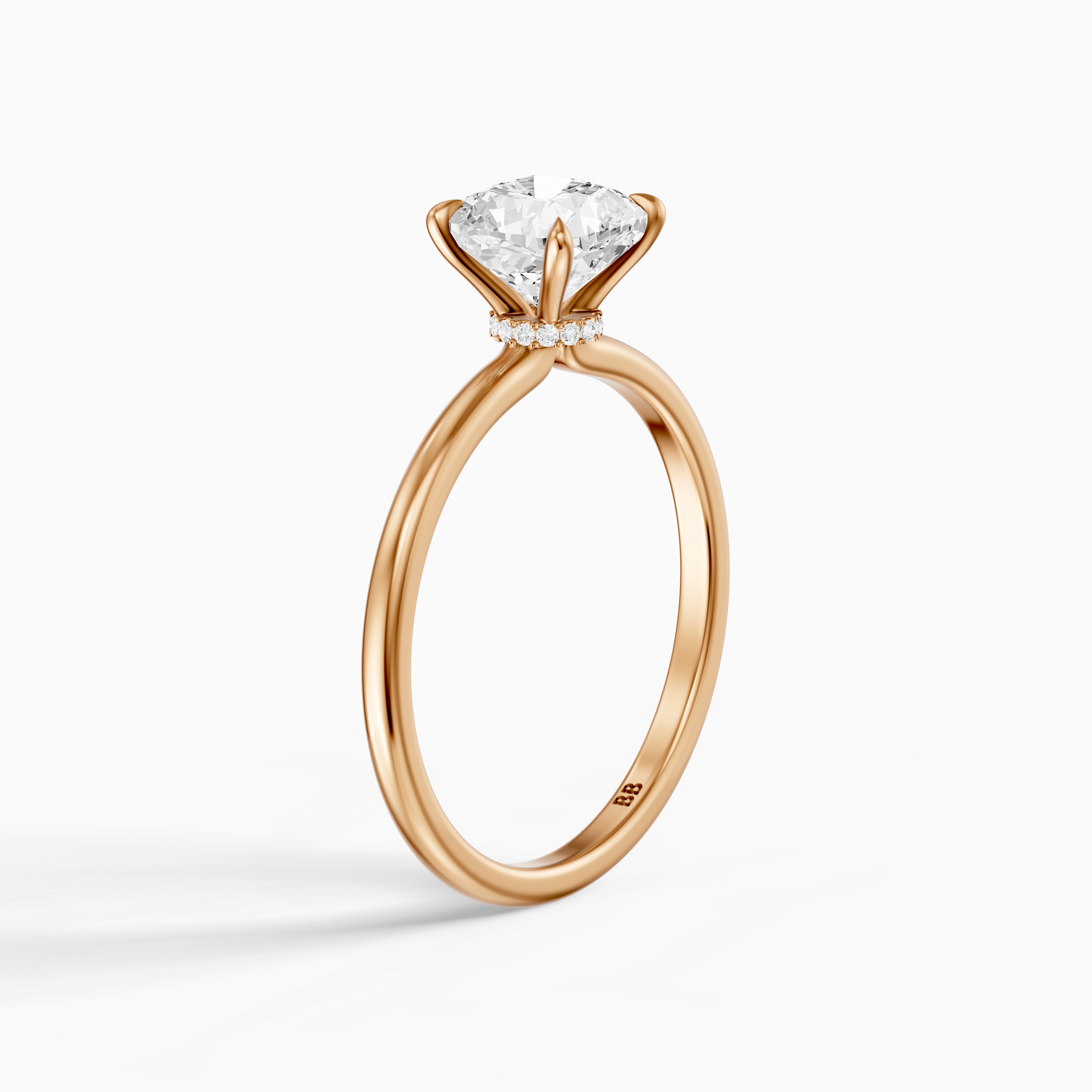 Kerry Cushion Hidden Halo Moissanite Diamond Engagement Ring