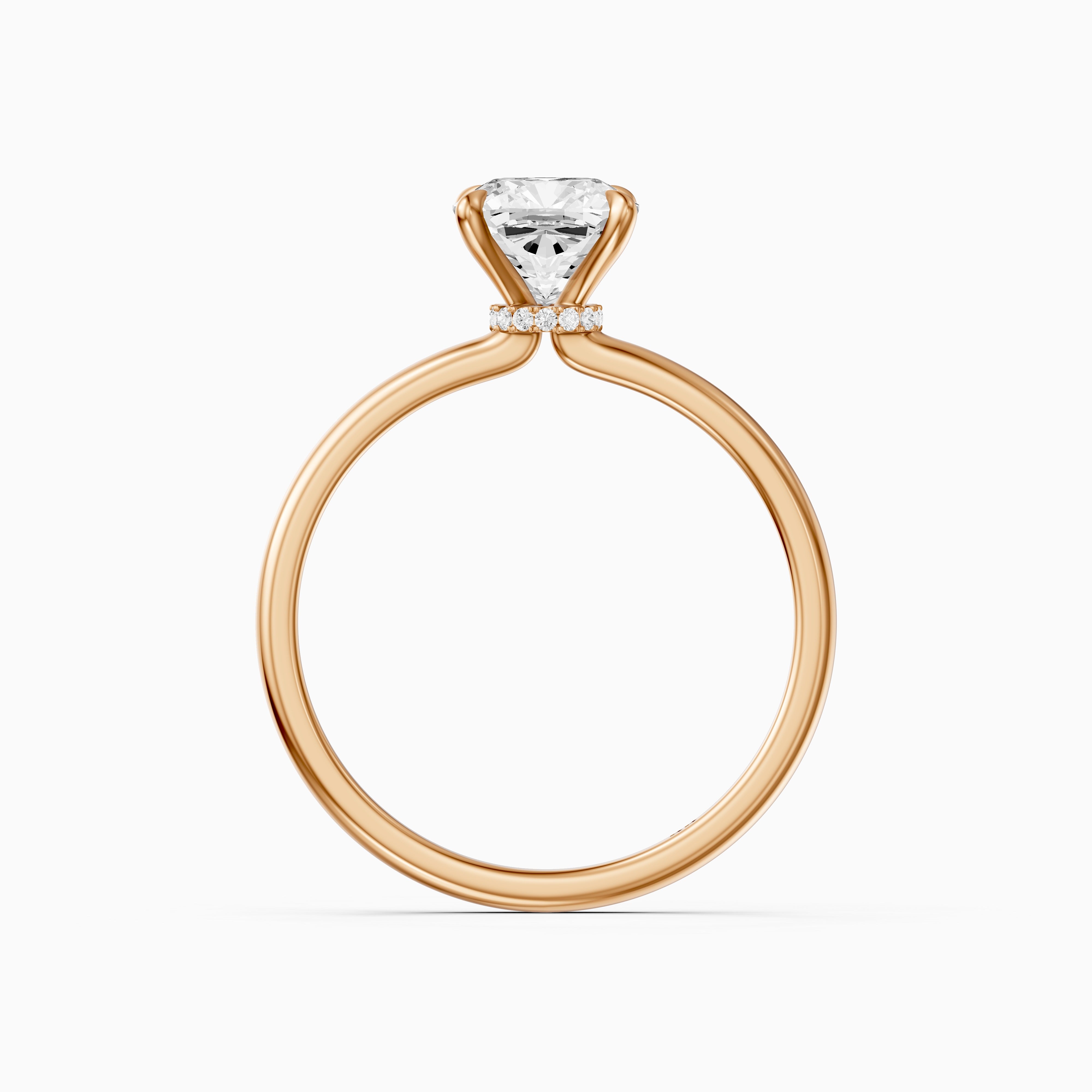Kerry Cushion Hidden Halo Moissanite Diamond Engagement Ring