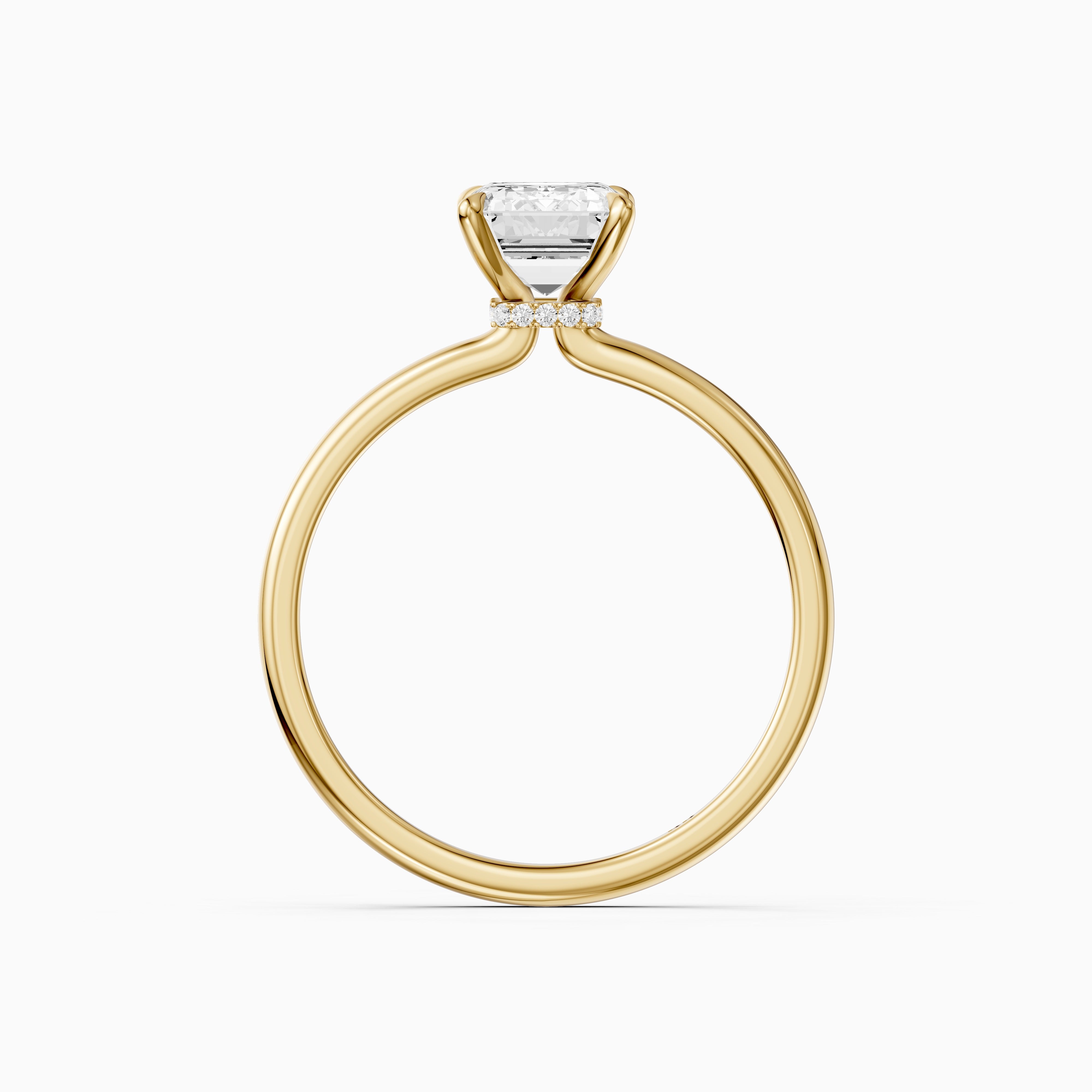 Edie Hidden Halo Emerald Cut Moissanite Diamond Engagement Ring