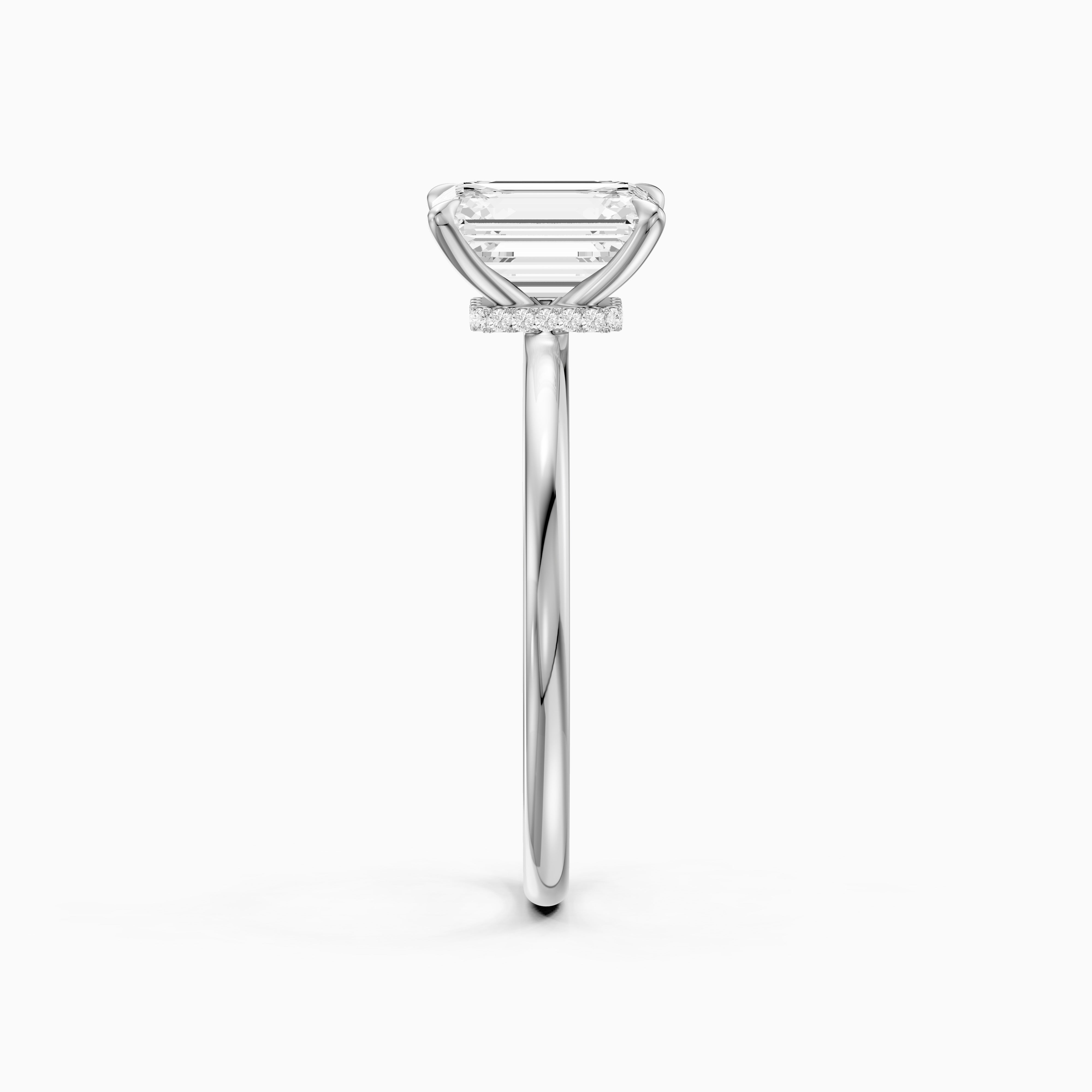Edie Hidden Halo Emerald Cut Moissanite Diamond Engagement Ring