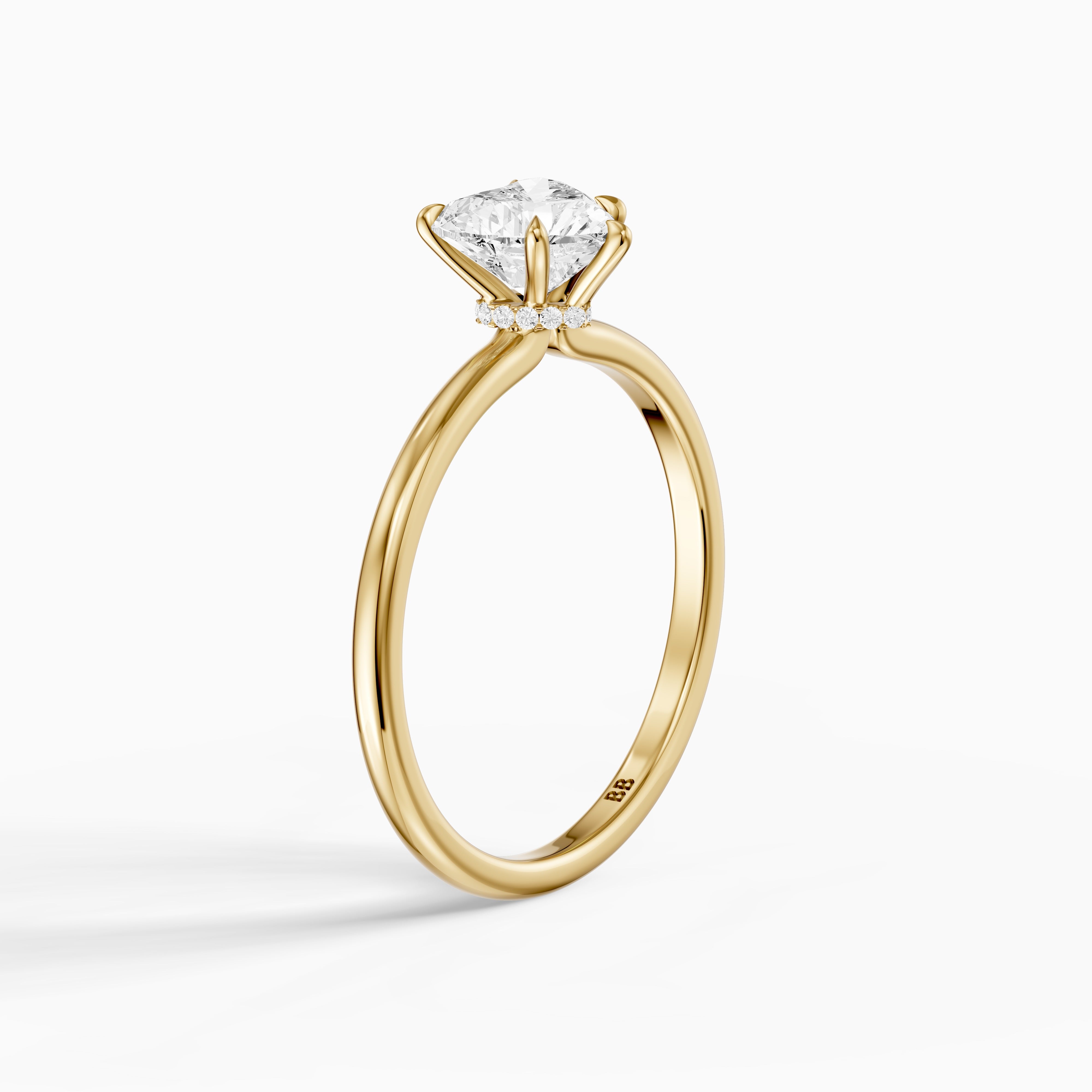Christina Heart Shape Hidden Halo Moissanite Diamond Ring