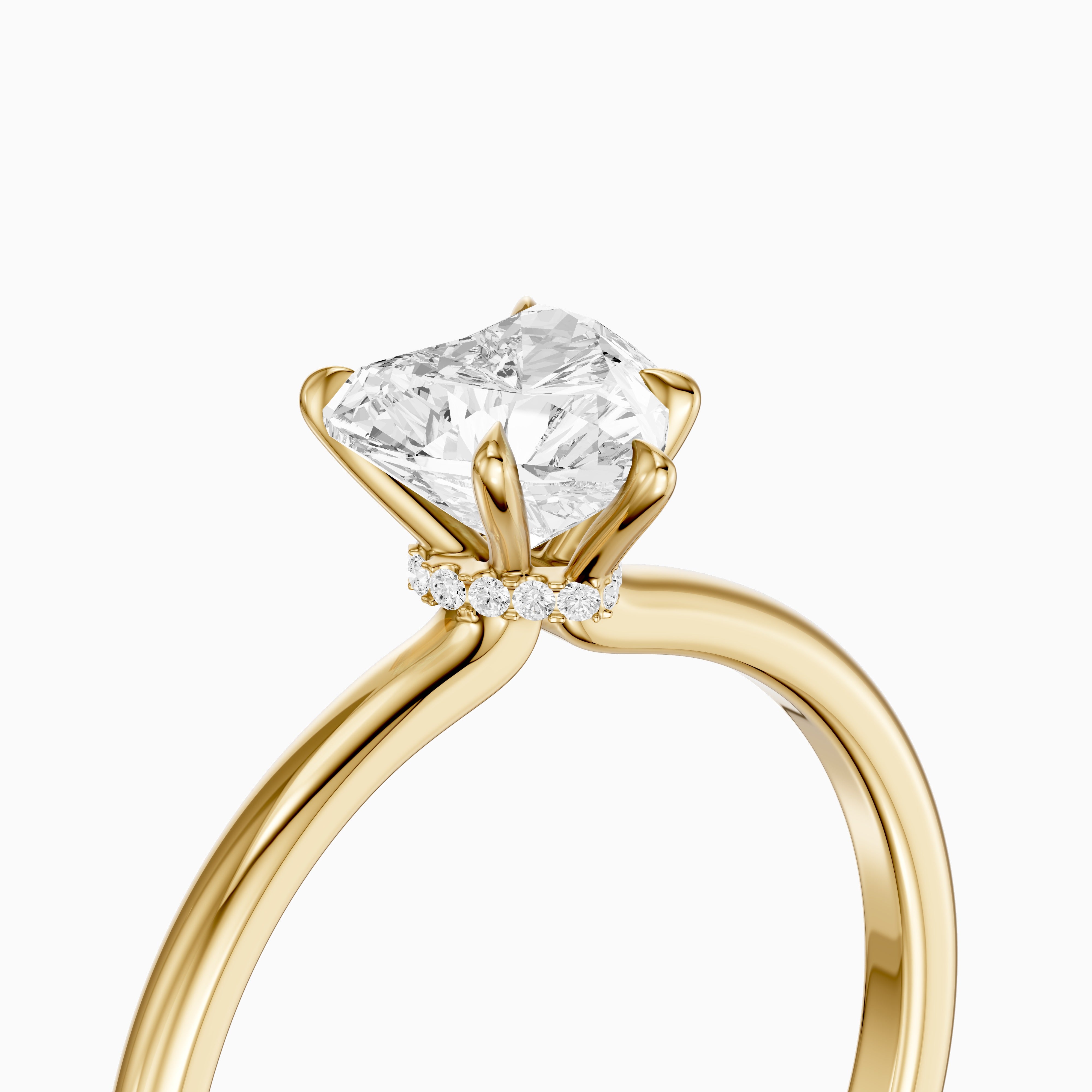 Christina Heart Shape Hidden Halo Moissanite Diamond Ring