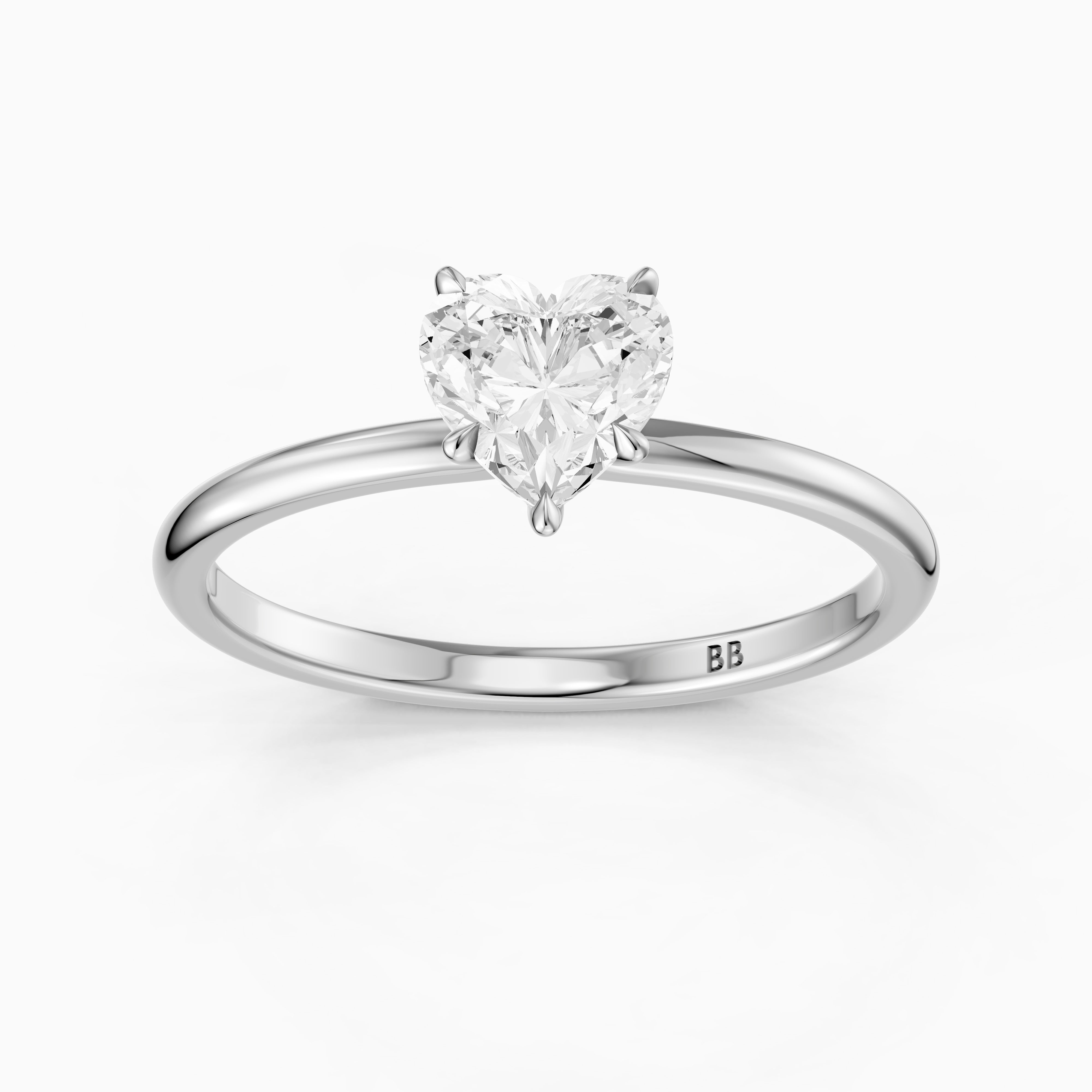 Christina Heart Shape Hidden Halo Moissanite Diamond Ring