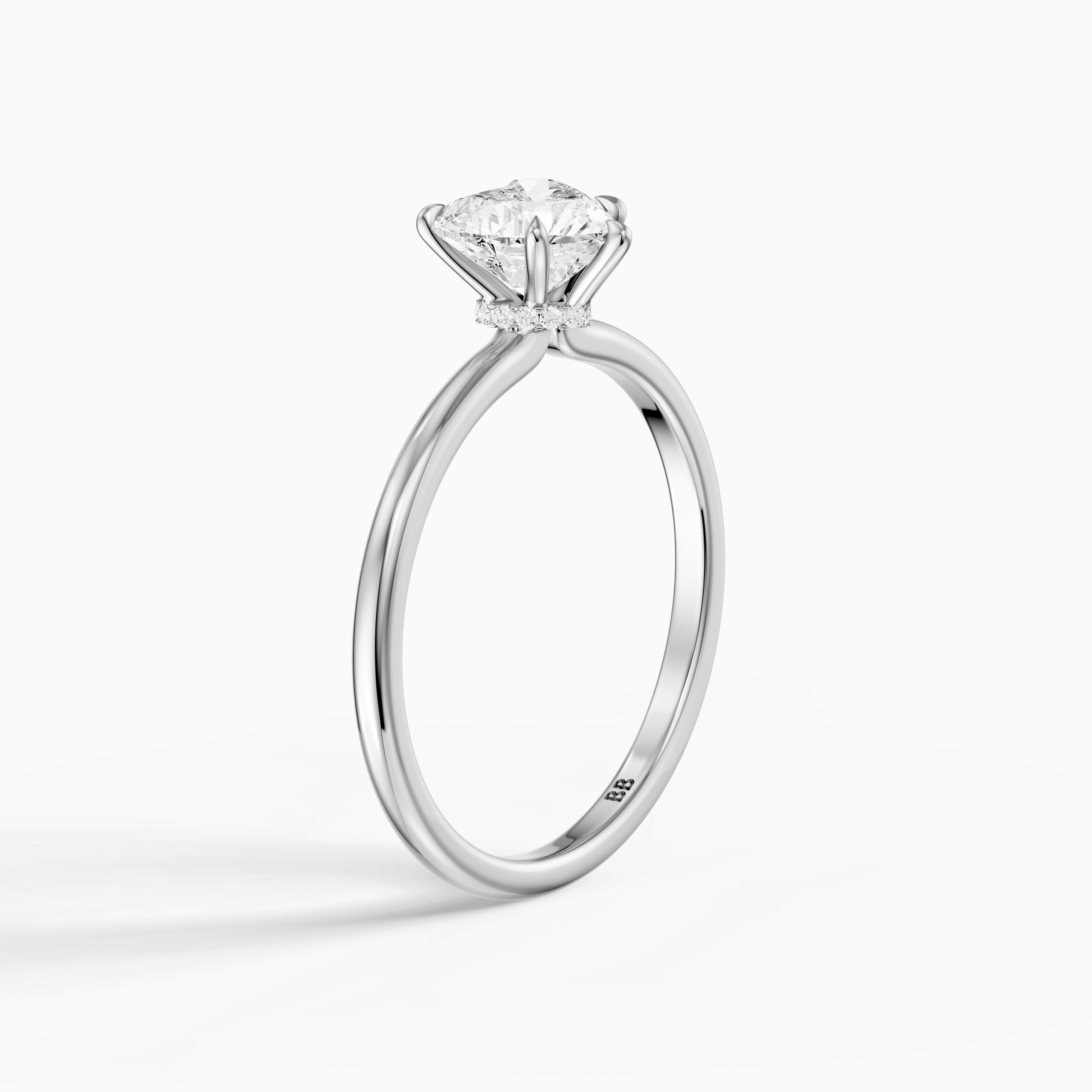 Christina Heart Shape Hidden Halo Moissanite Diamond Ring