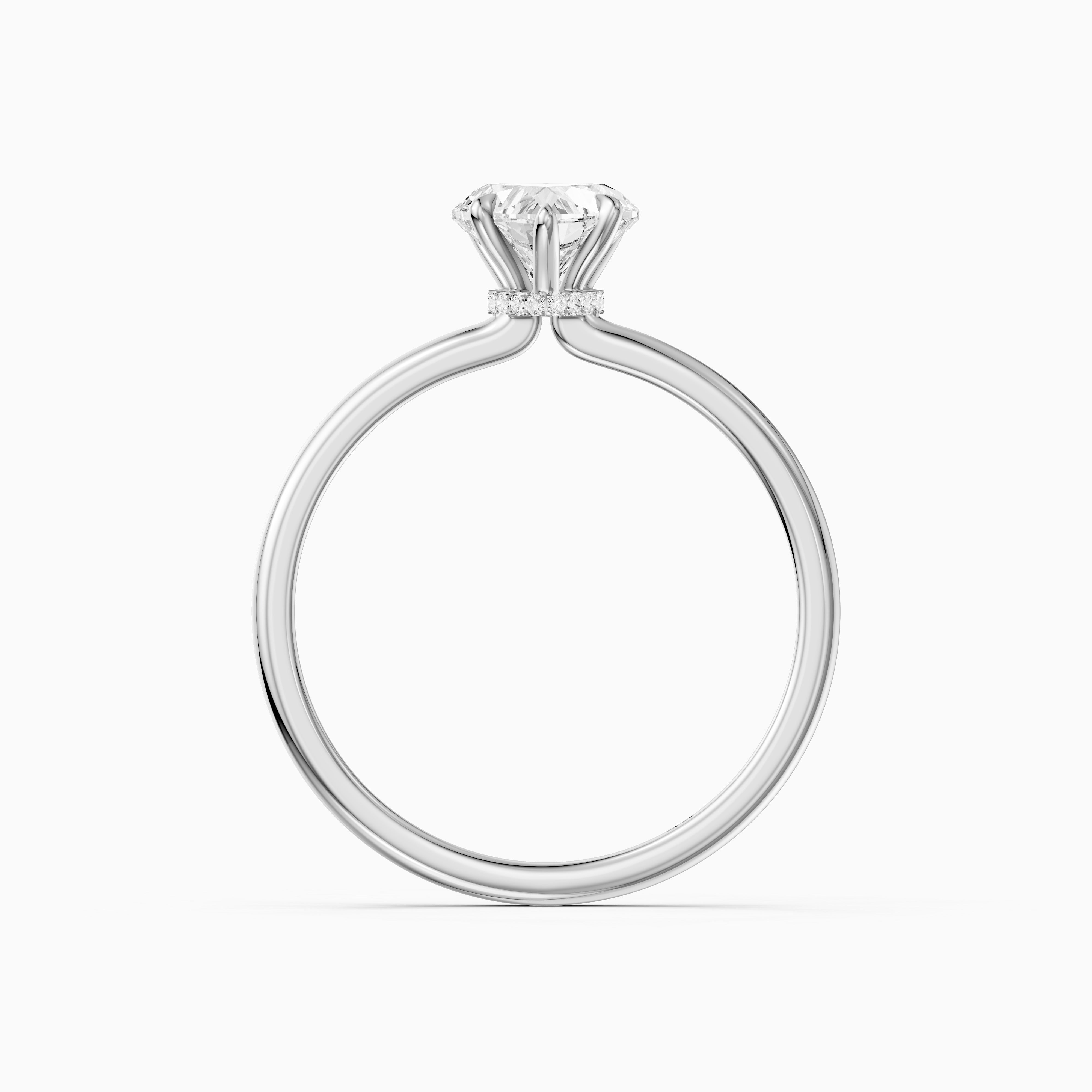 Christina Heart Shape Hidden Halo Moissanite Diamond Ring